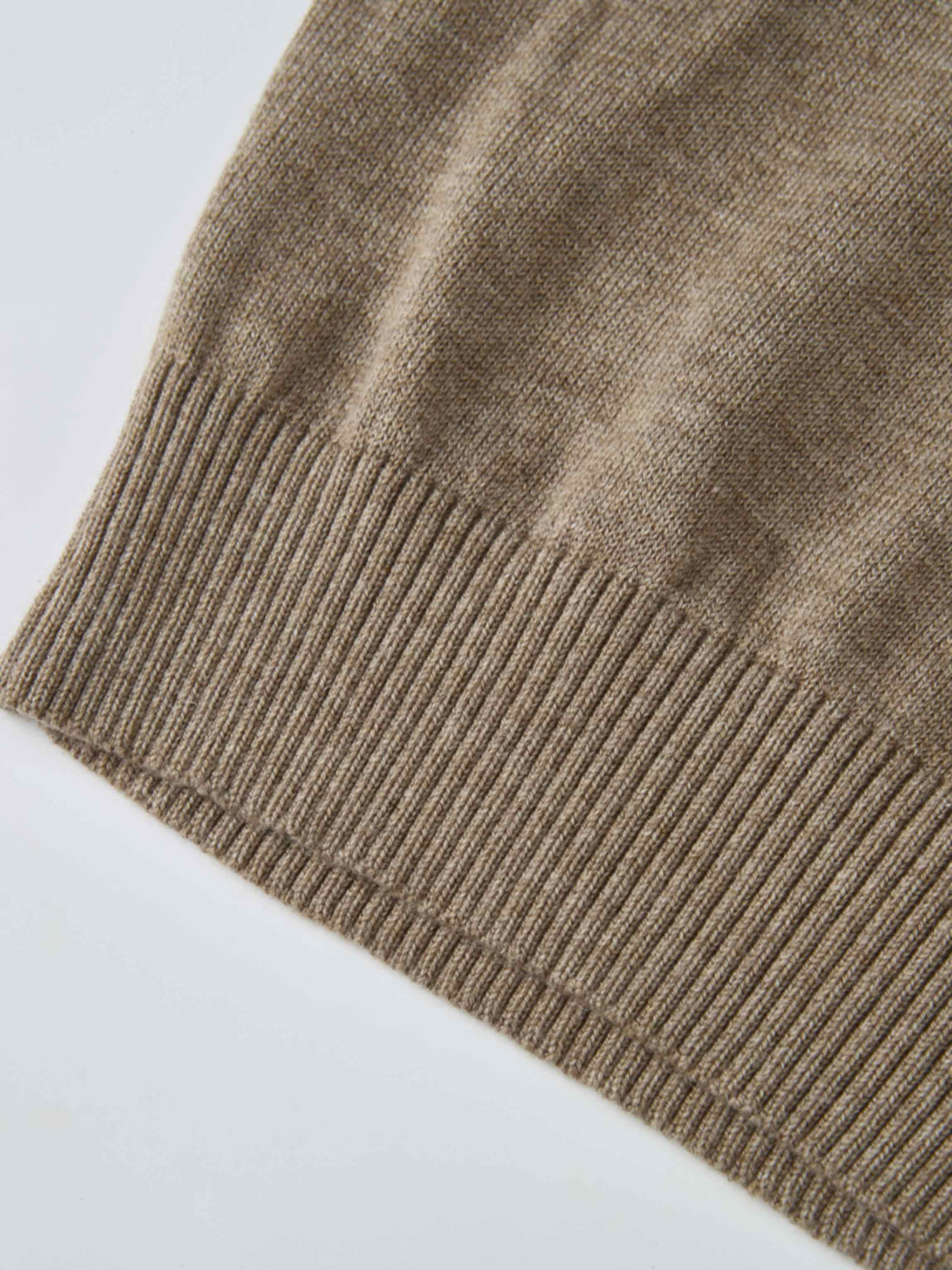 Knit sweater taupe with ribbed cuffs, Adee dressy boys top