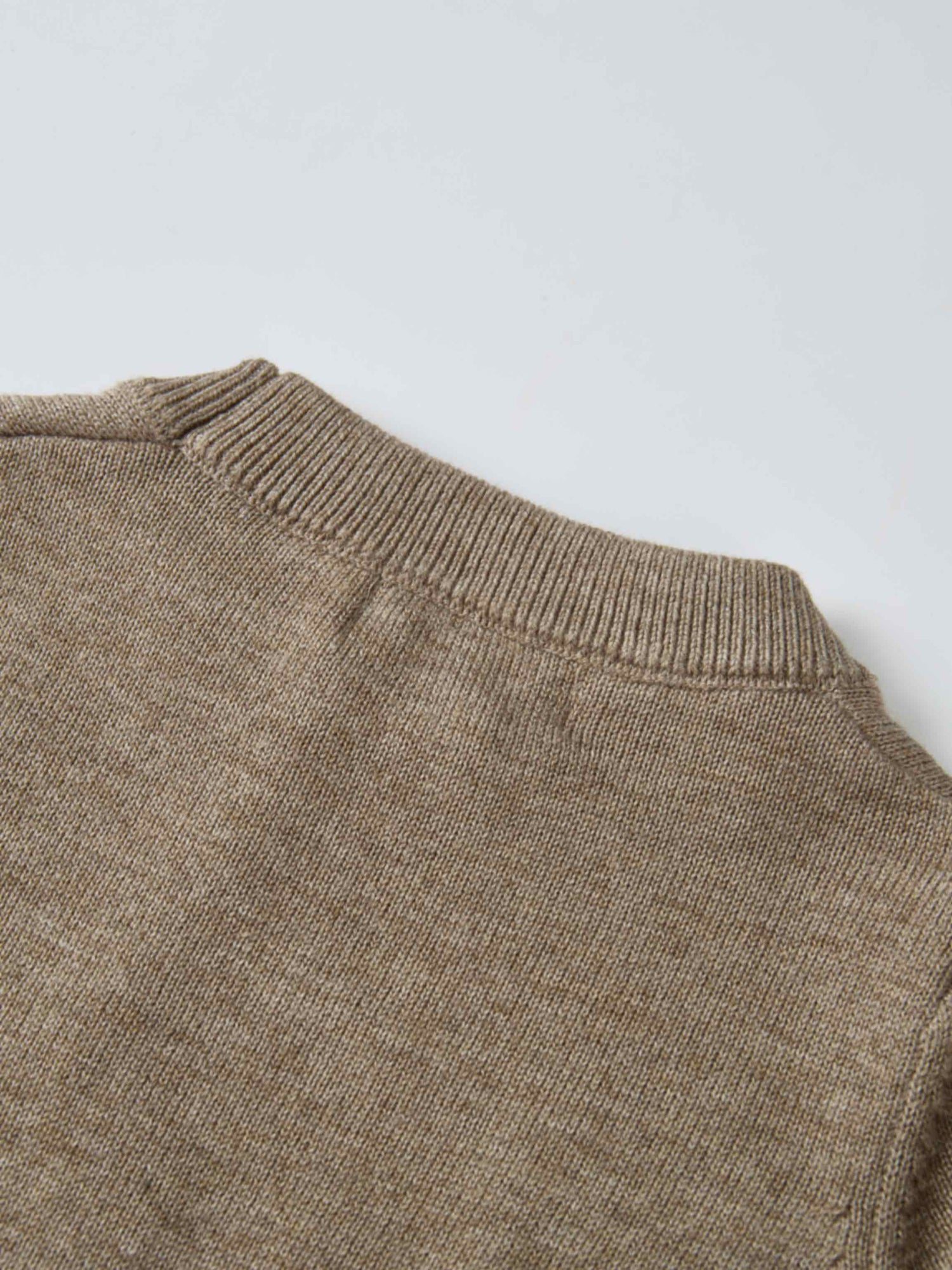 Knit Sweater - Taupe by Adee; boys dressy top in taupe knit with ribbed collar.