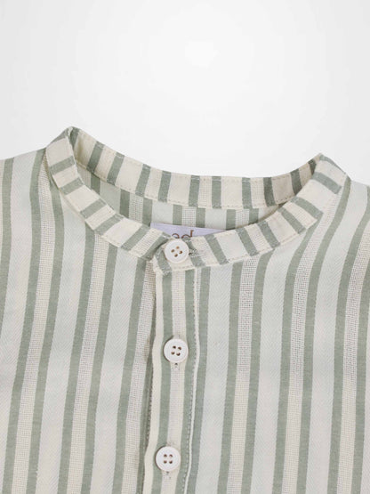 Green Striped Shirt &amp; Bloomers Set
