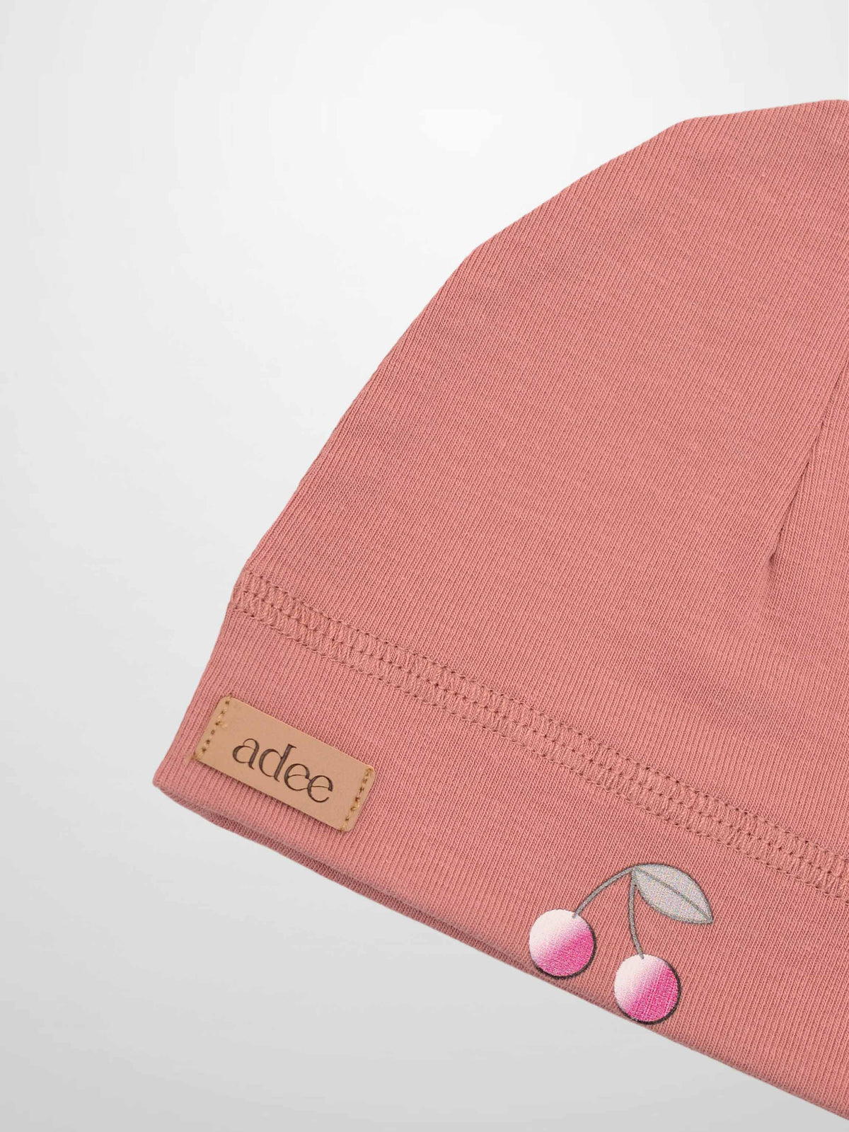Cherry Frame Hat, muted pink knit girls&