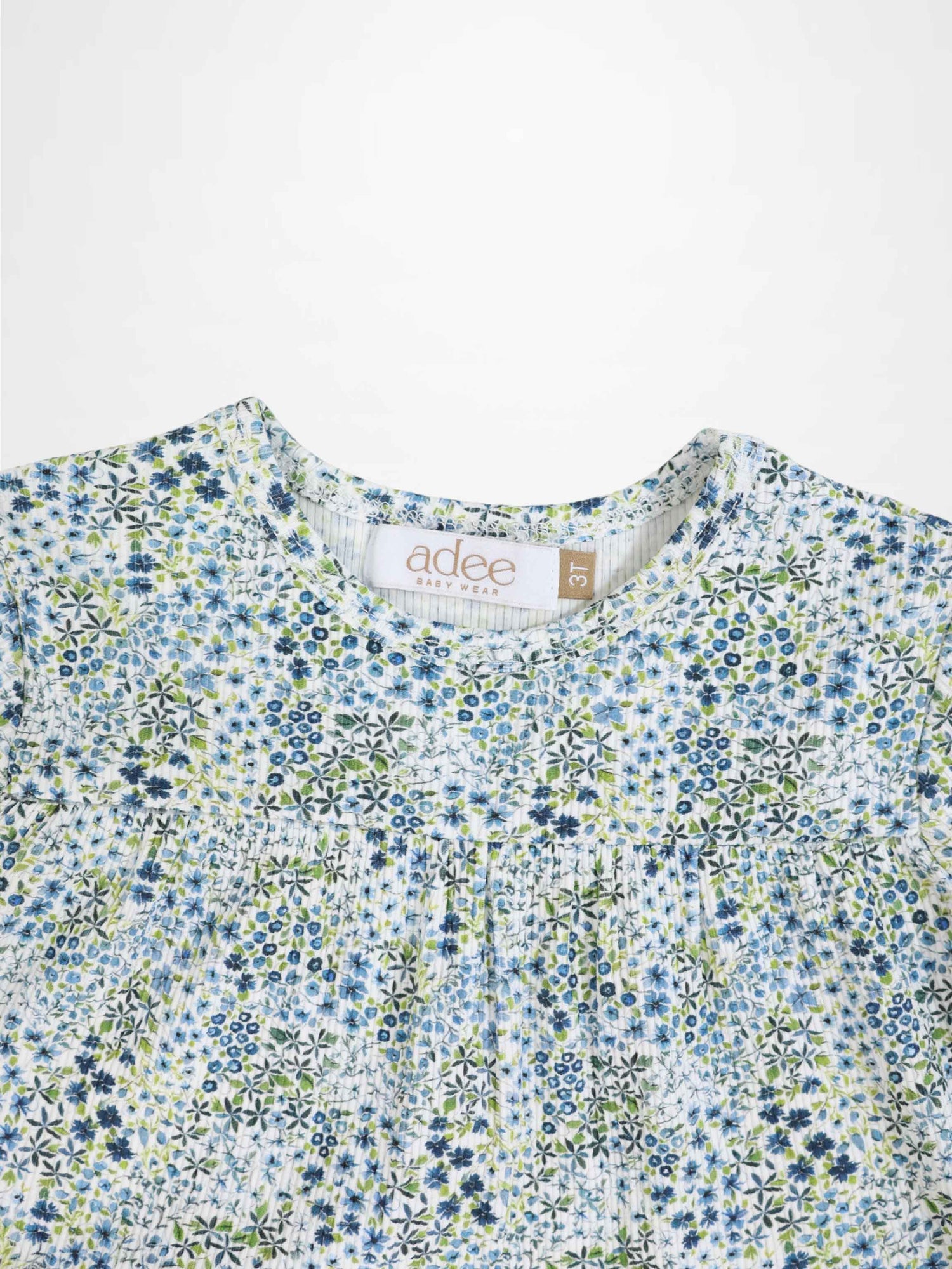 Blue Floral Robe - 3/4 Sleeves