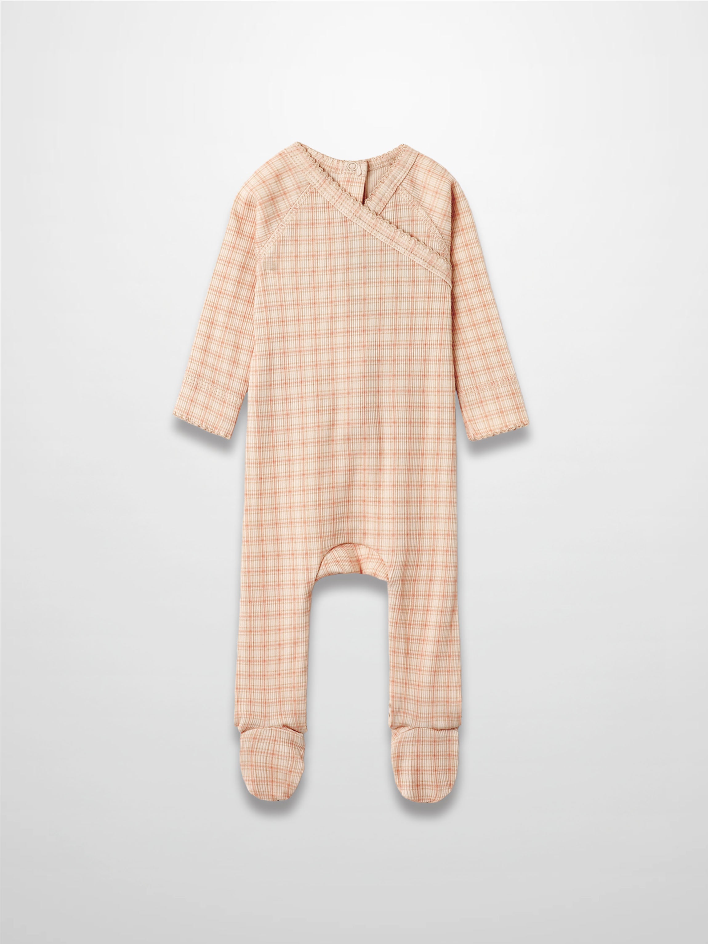 Oatmeal Grid Stretchy - Pink