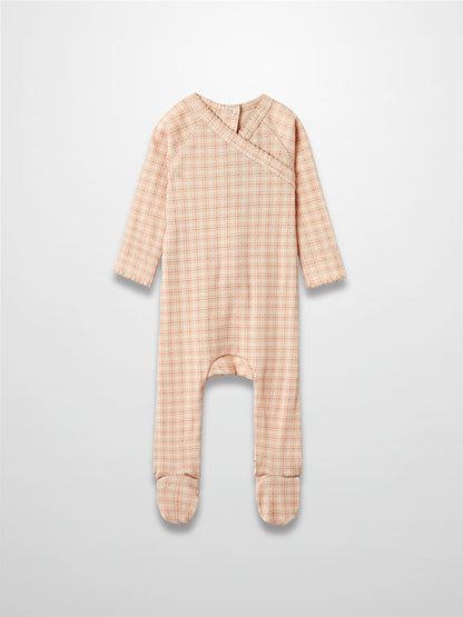 Oatmeal Grid Stretchy - Pink