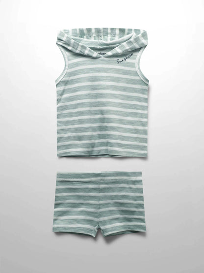 Striped Tank Set- Pastel Green