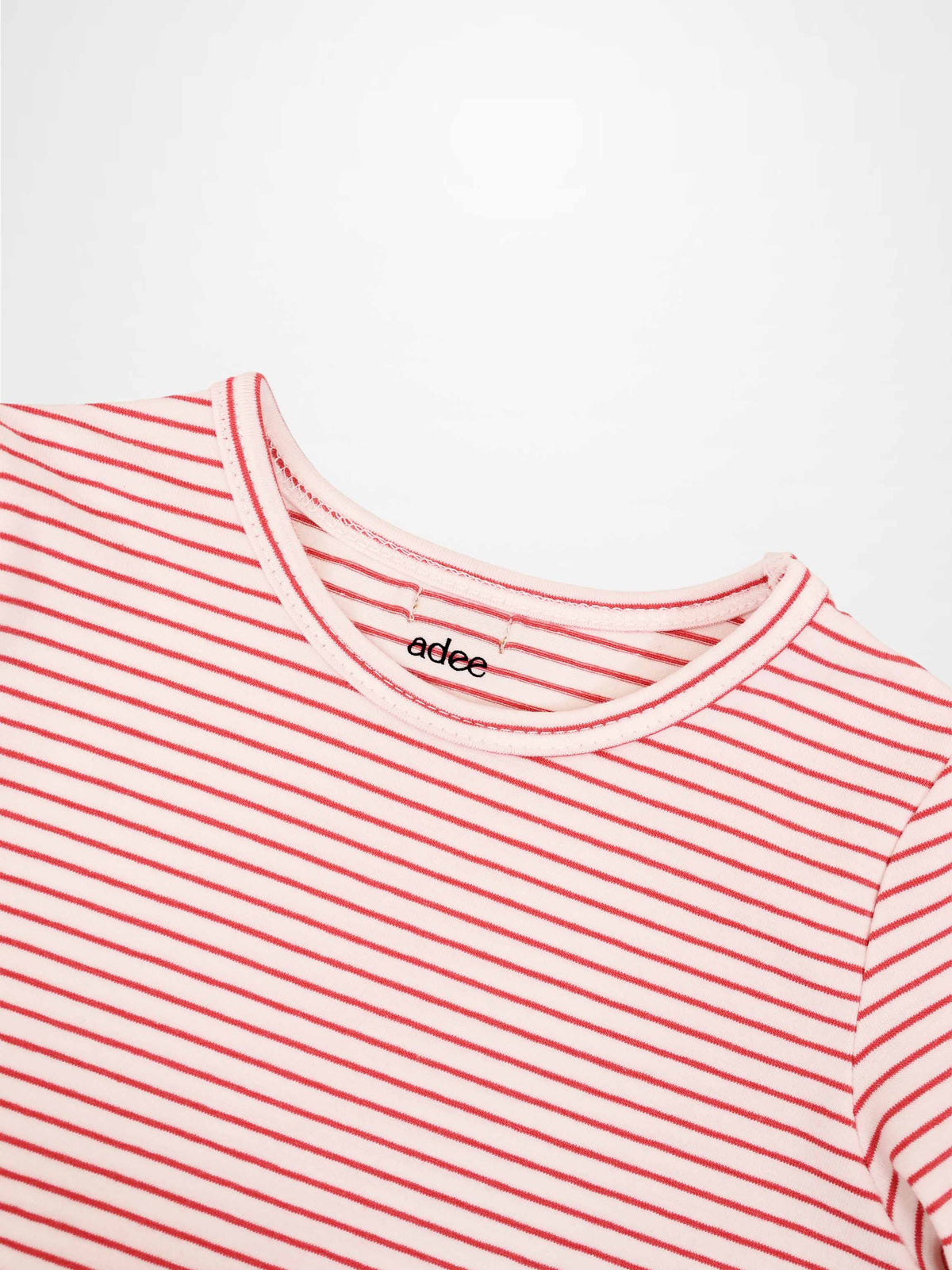 Pink striped 3/4 sleeve T-shirt for girls by Adee brand