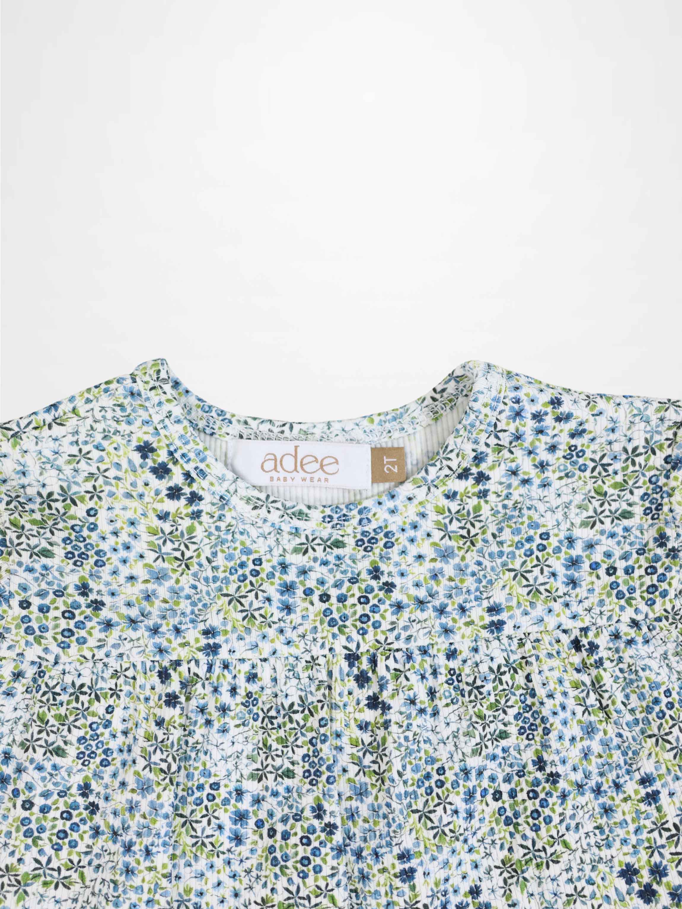 Blue Floral Robe - Short Sleeve