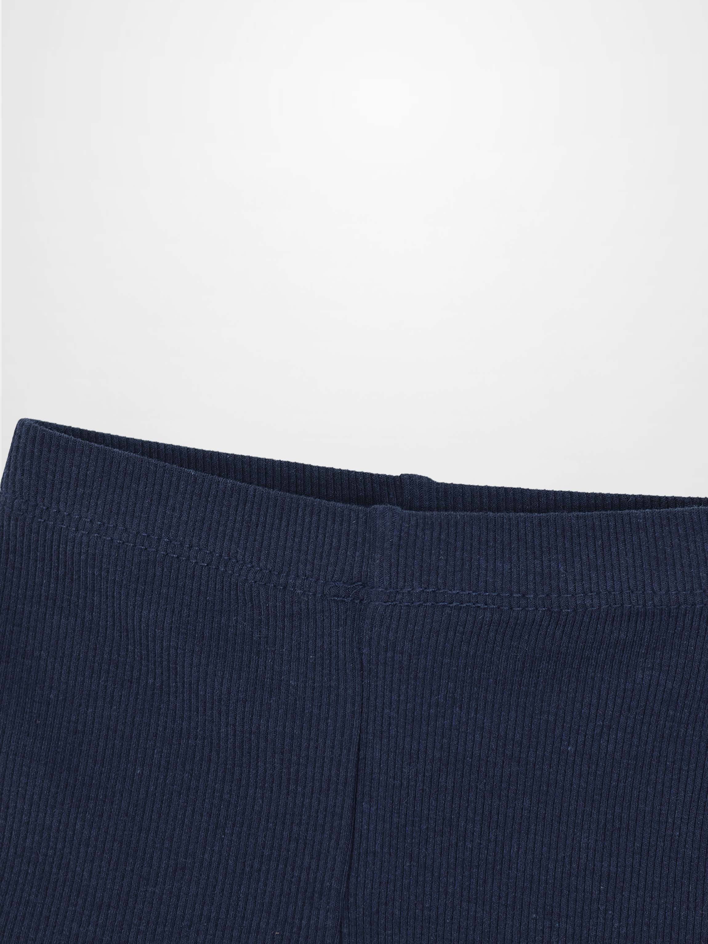Biker shorts, navy thin ribbed fabric, unisex basics