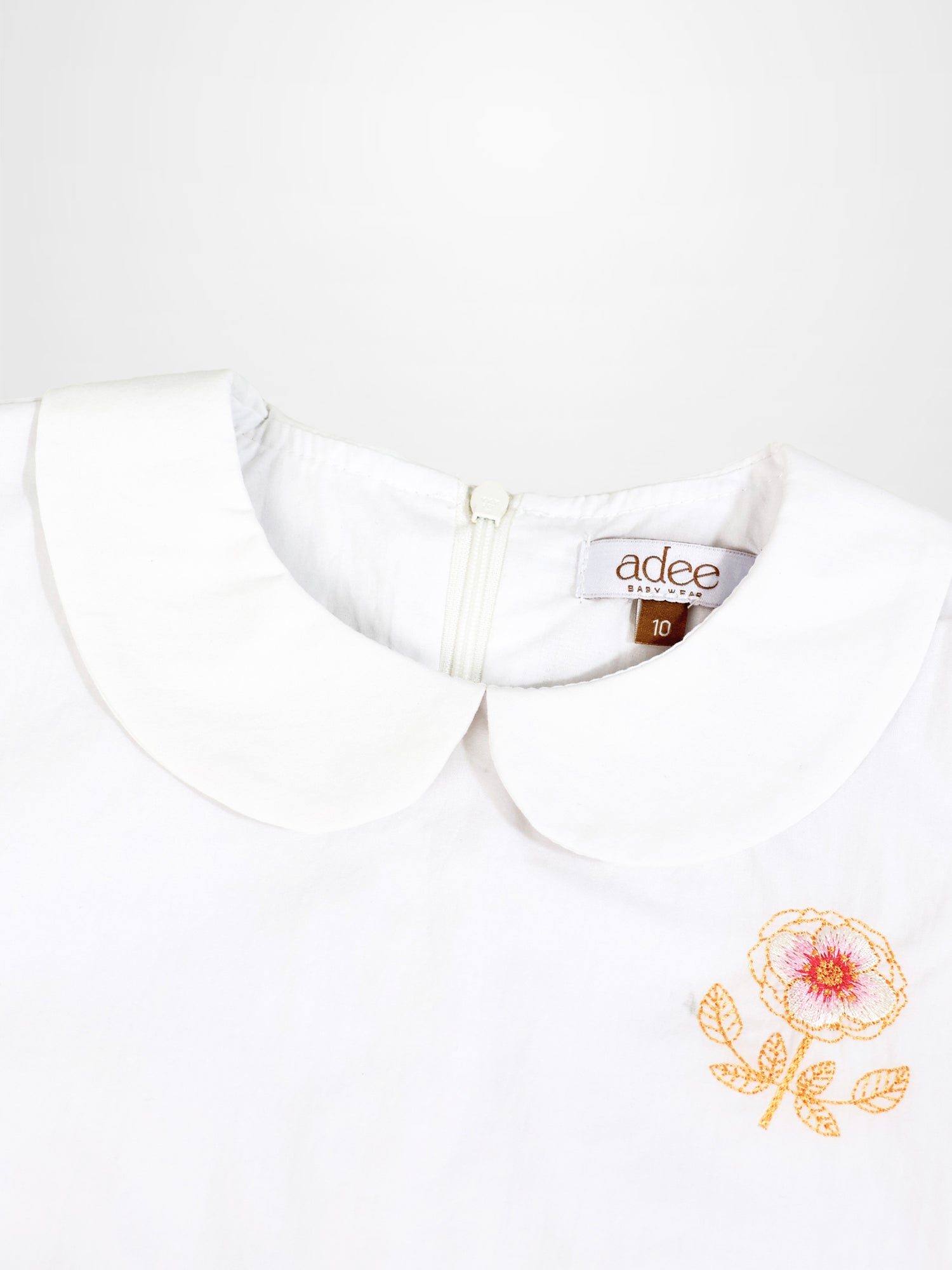 Embroidered Flower Shirt by Adee, white dressy girls&