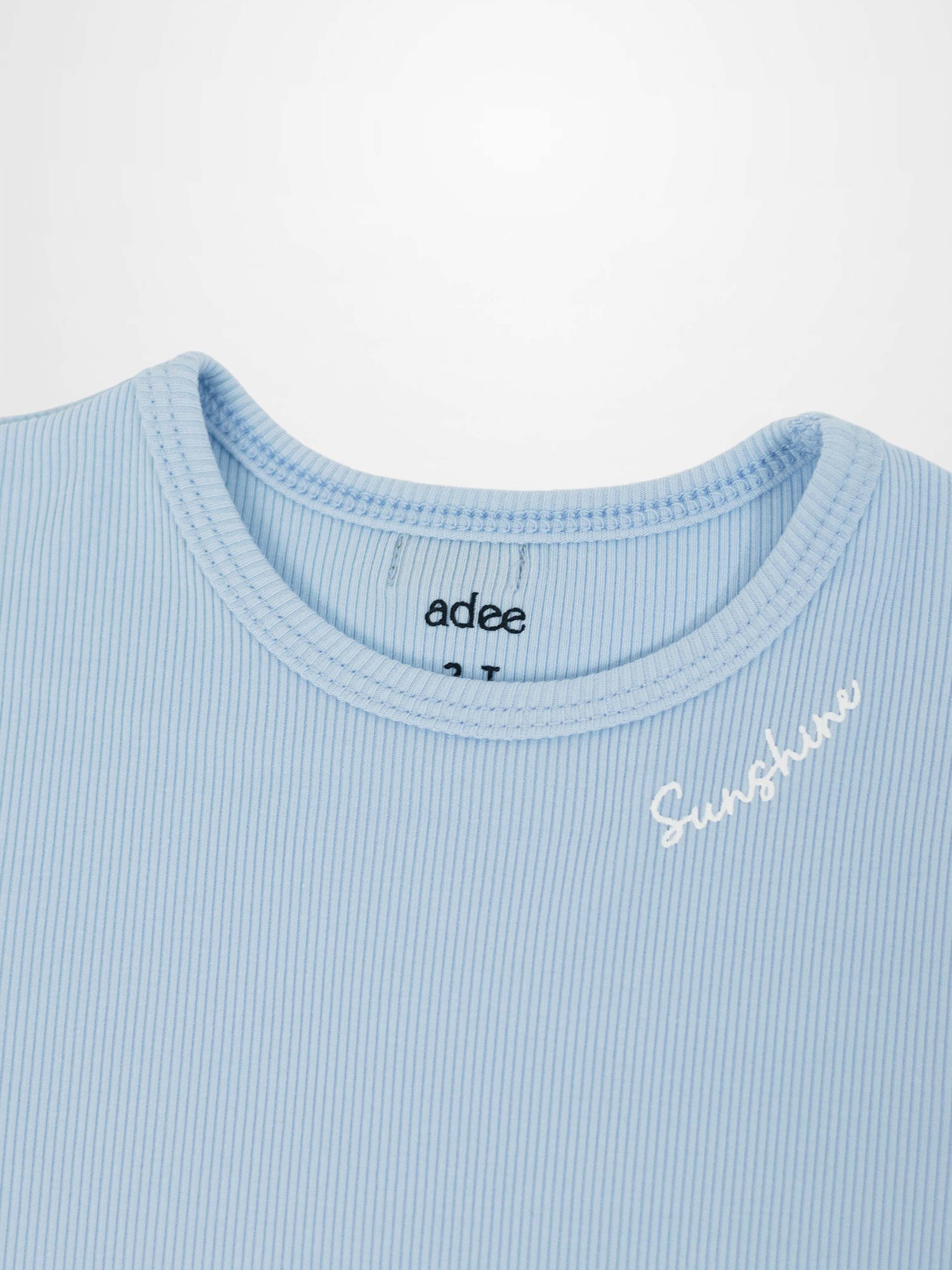 Short Puff Sleeve T-shirt - Light Blue
