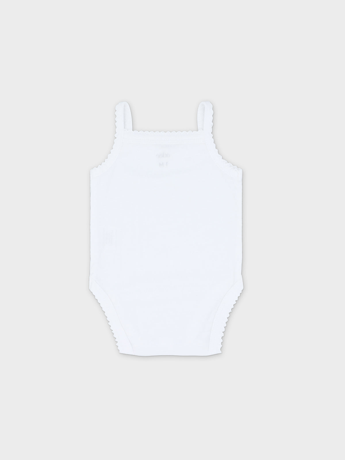 Elegant baby bodysuit with lace.