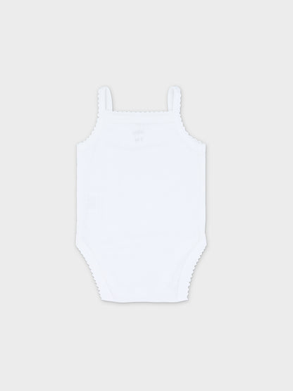 Elegant baby bodysuit with lace.