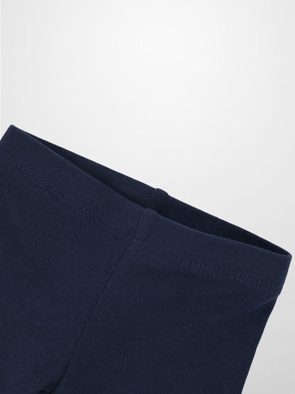 Non Ribbed Leggings - Dark Navy by Adee; unisex bottoms in navy apparel