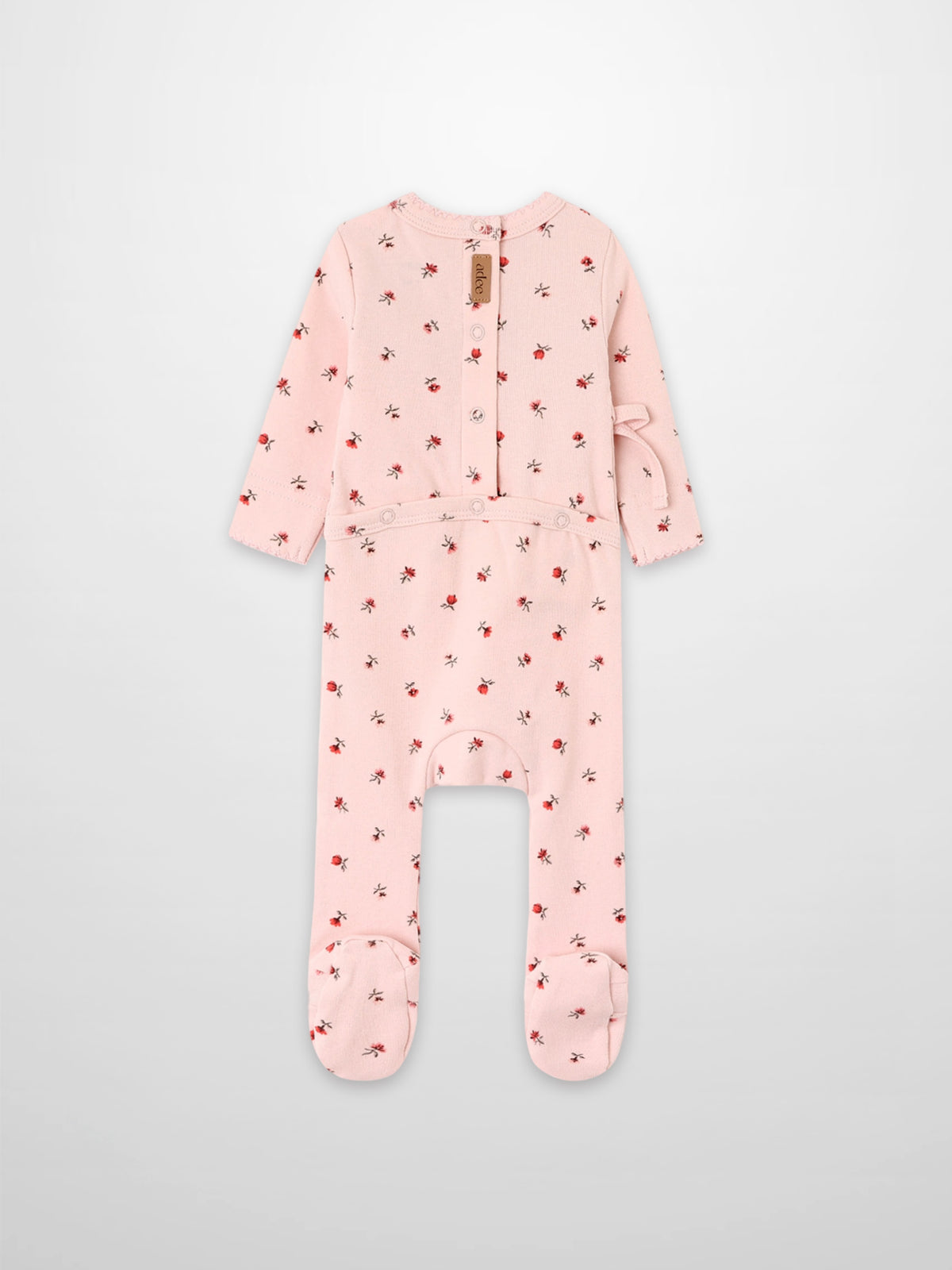 Pink Petal Stretchy girls sleepers by Adee with floral print and footed design