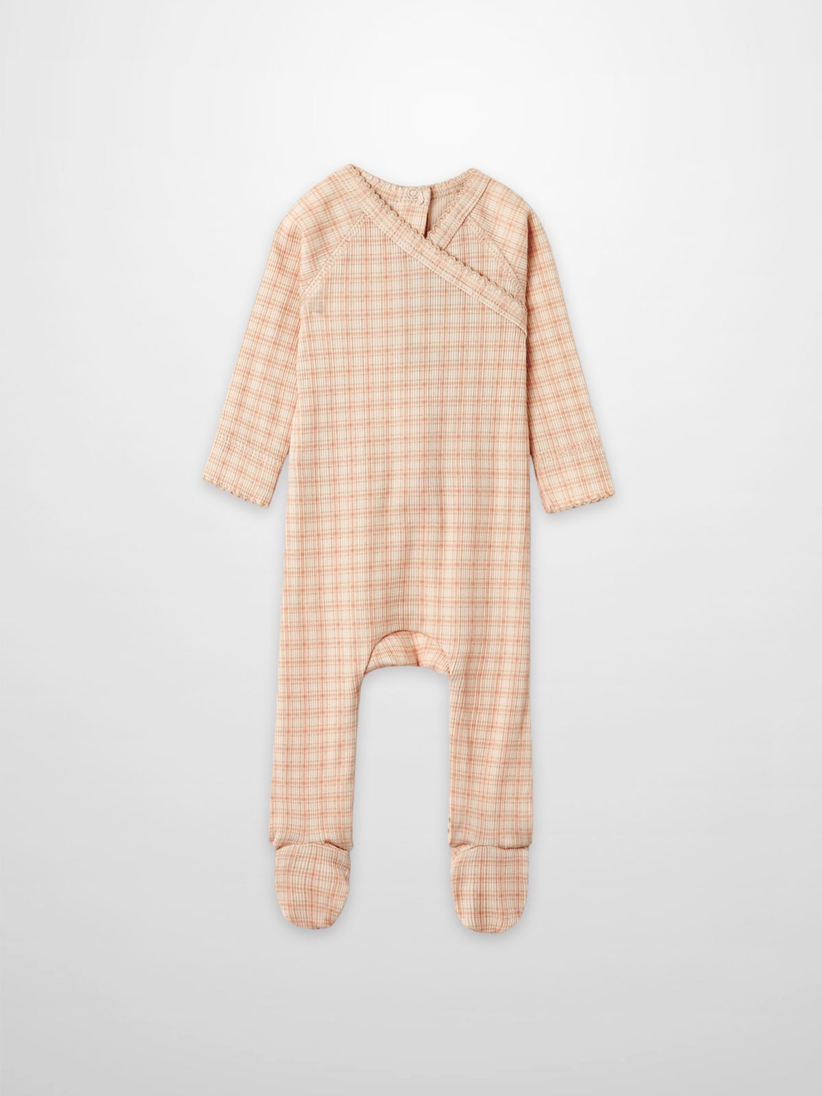 Oatmeal Grid Stretchy pink girls&