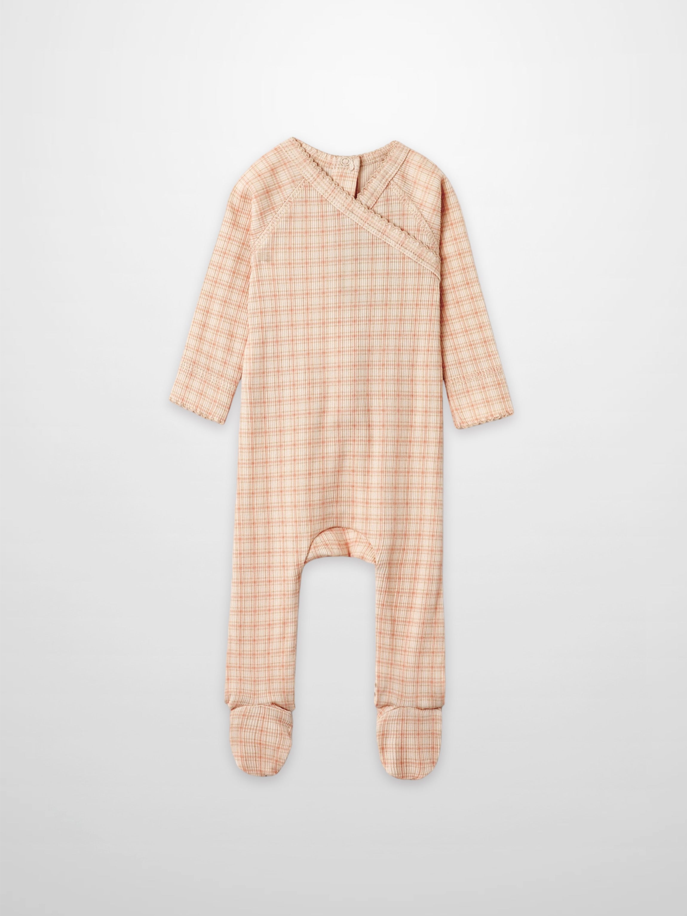 Oatmeal Grid Stretchy pink girls&