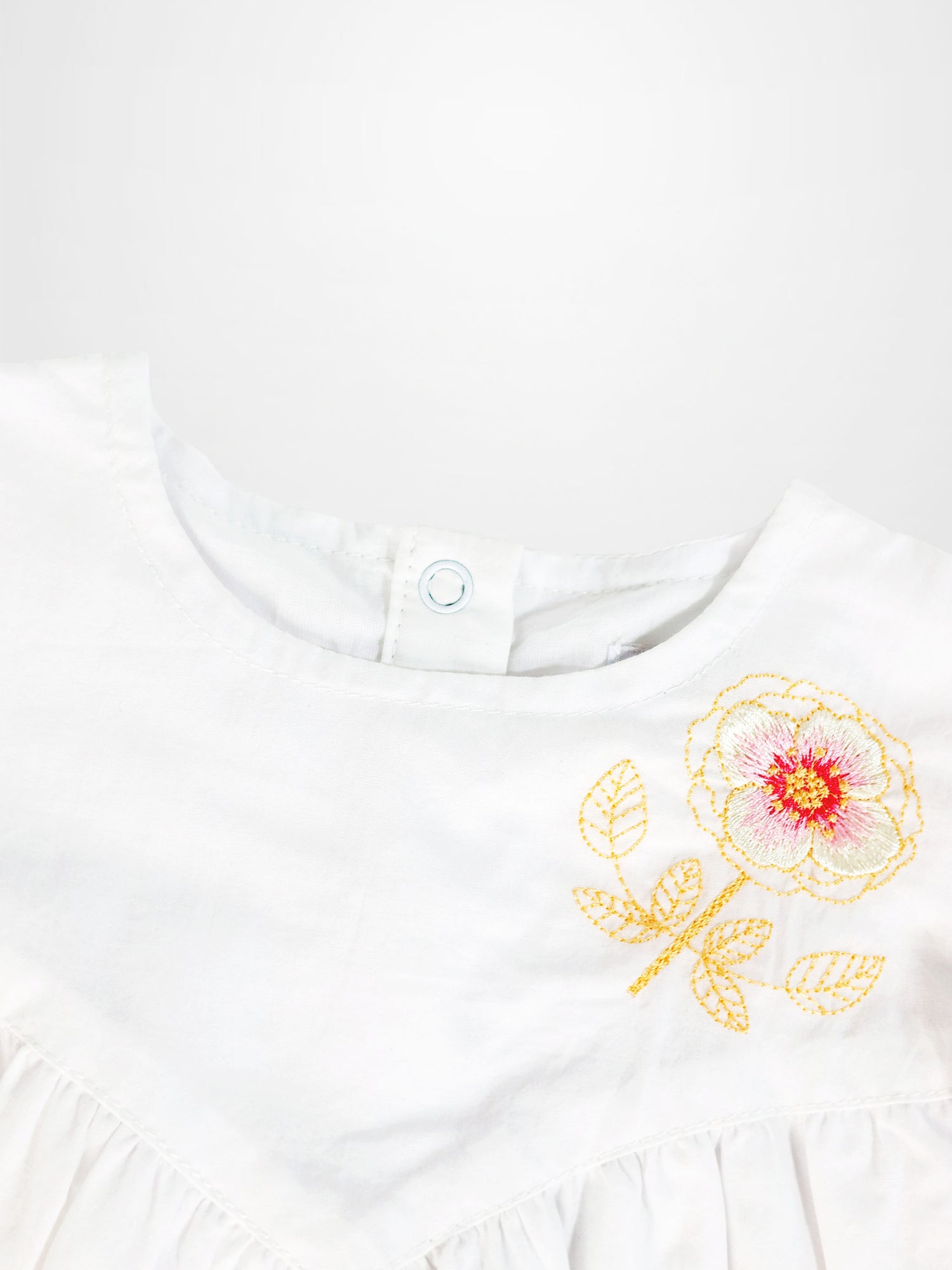 Embroidered Flower Romper by Adee, white dressy girls&