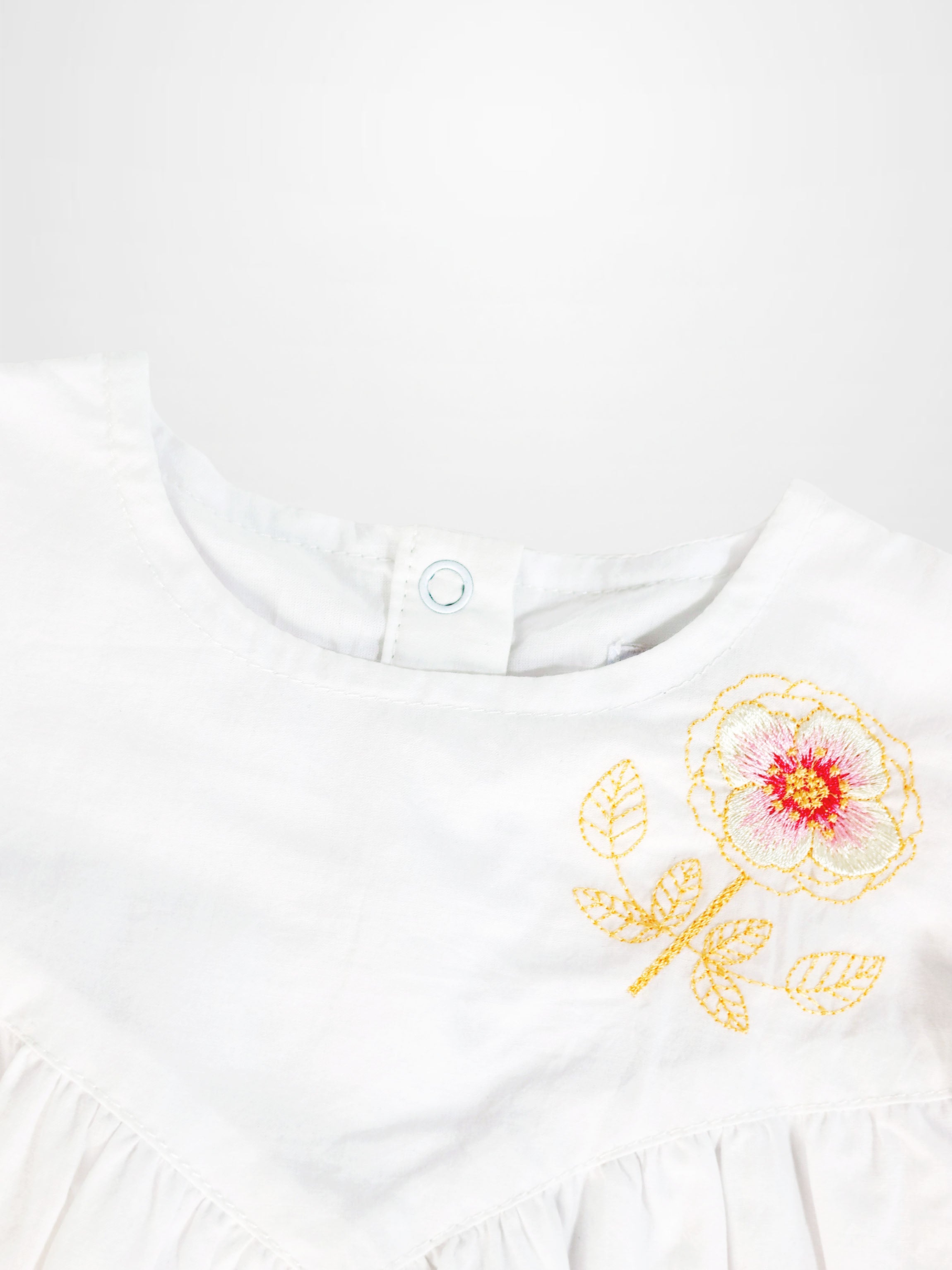Embroidered Flower Romper by Adee, white dressy girls&