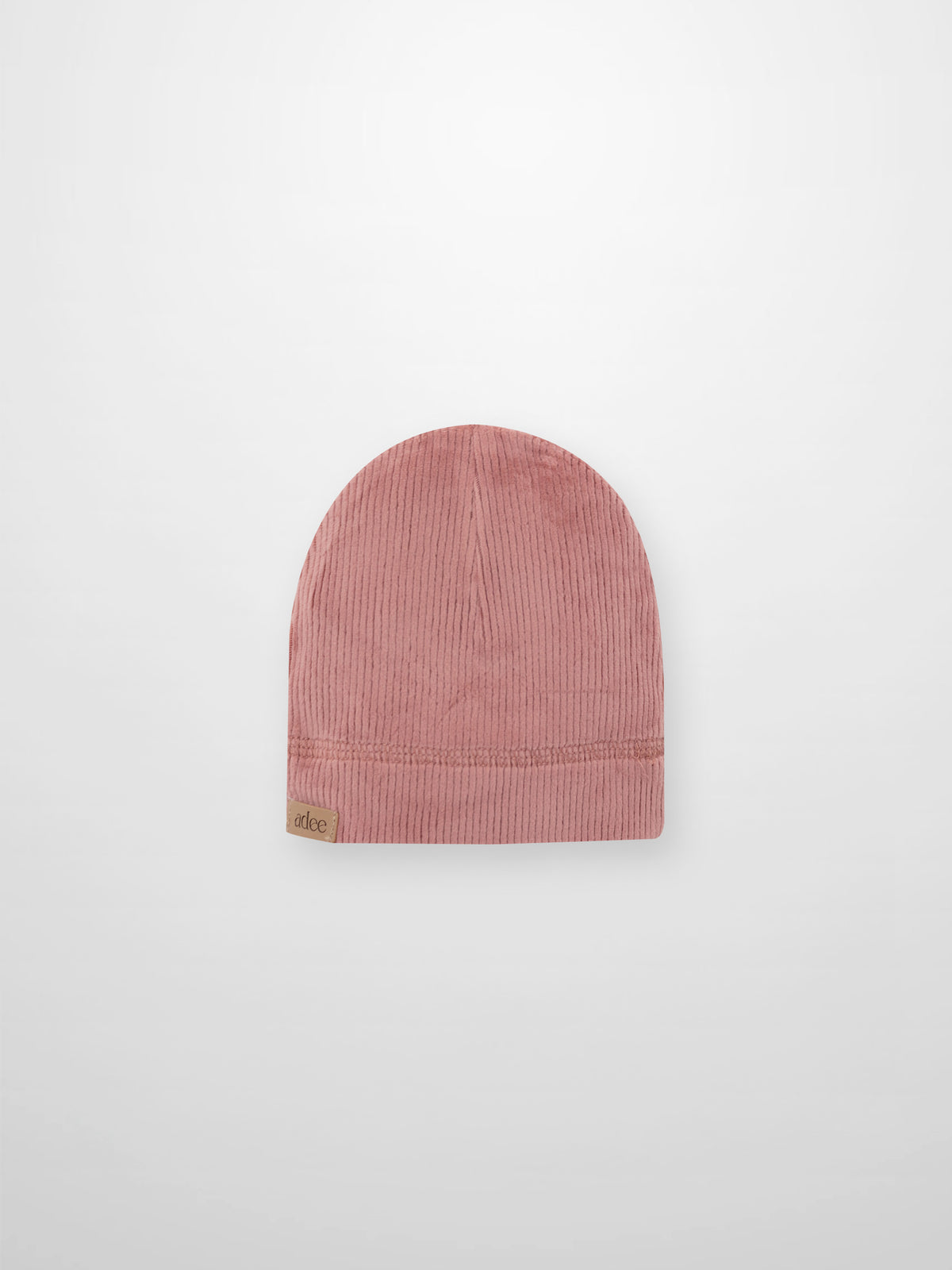 Pink baby bonnet hat ribbed and well fitted 