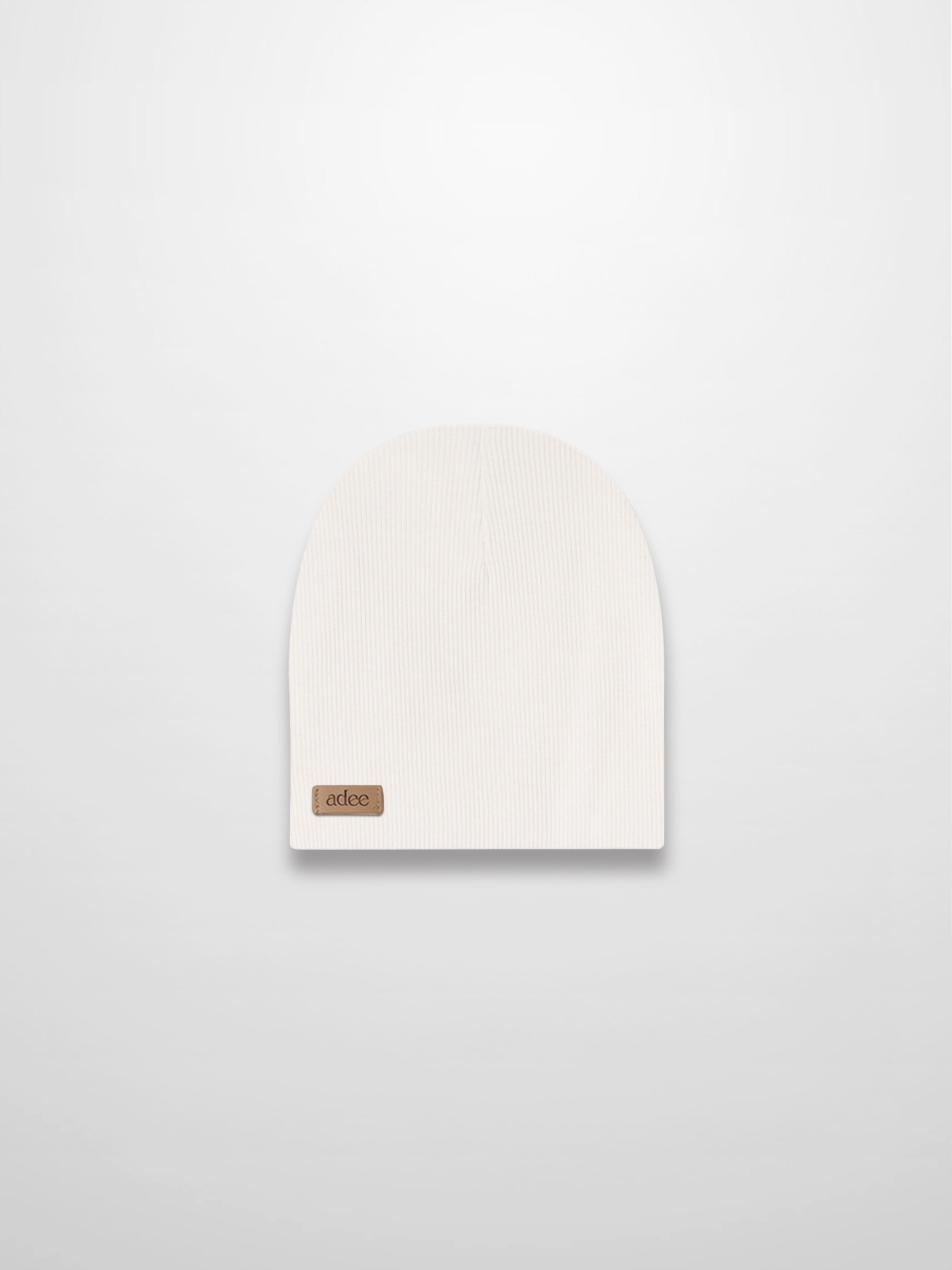 Thin Ribbed Beanie - White