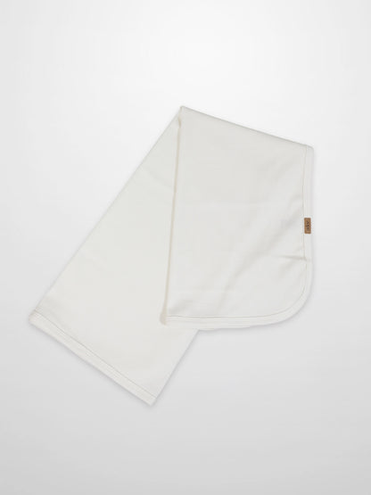 Thin Ribbed Blanket by Adee, white, unisex