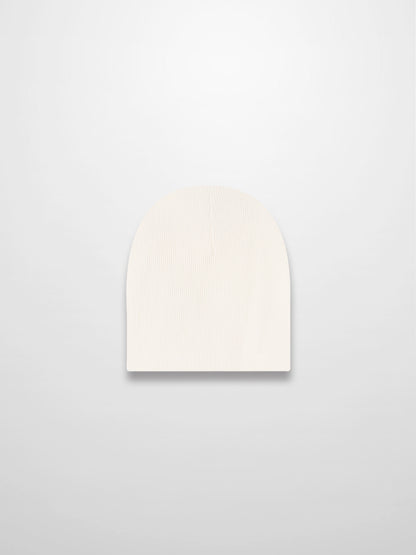 Thin Ribbed Beanie - White