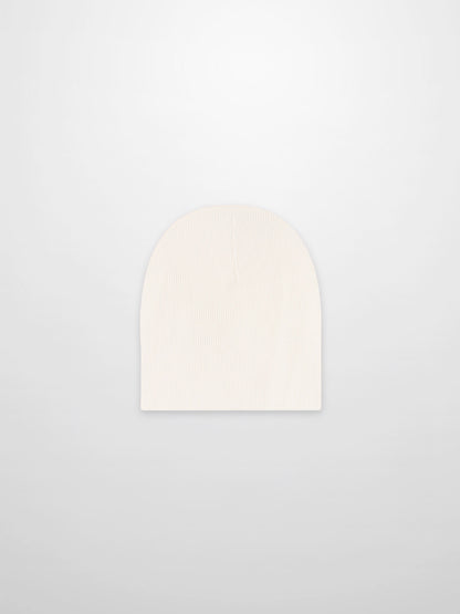 Thin Ribbed Beanie, white, unisex knit hat for chilly days