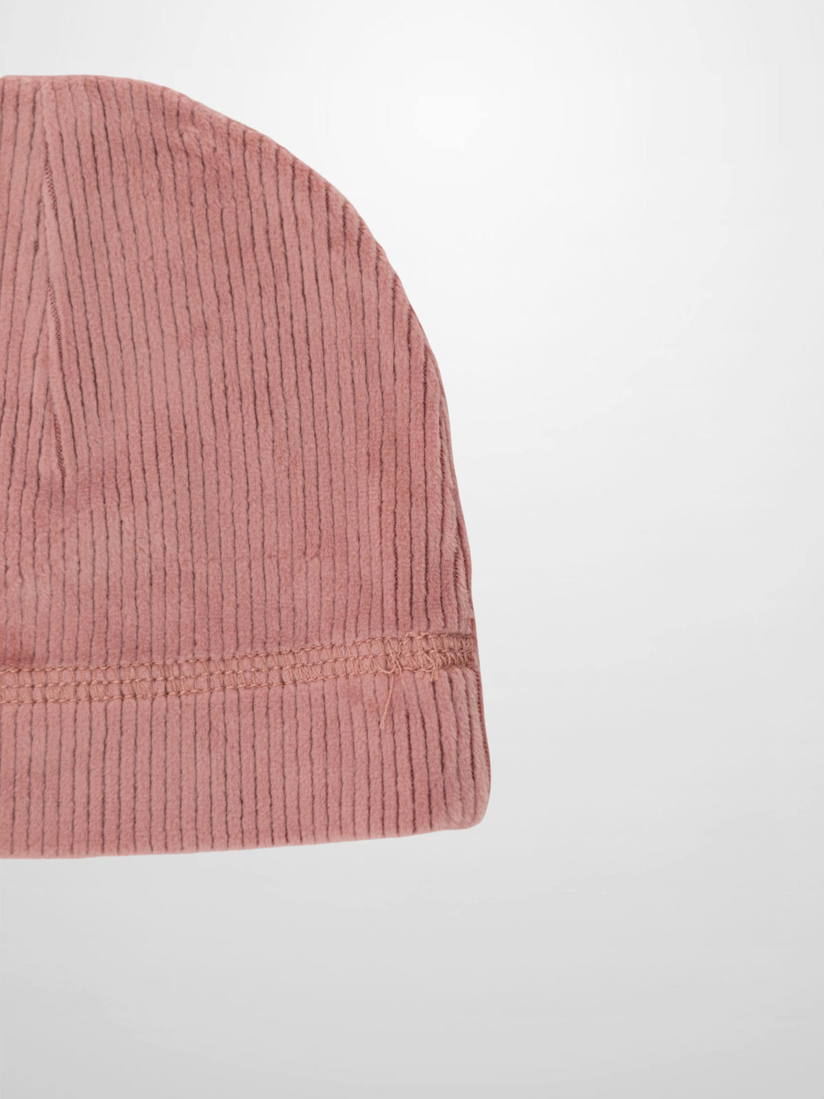 baby beanie hat for girls made with velour ribbed material 