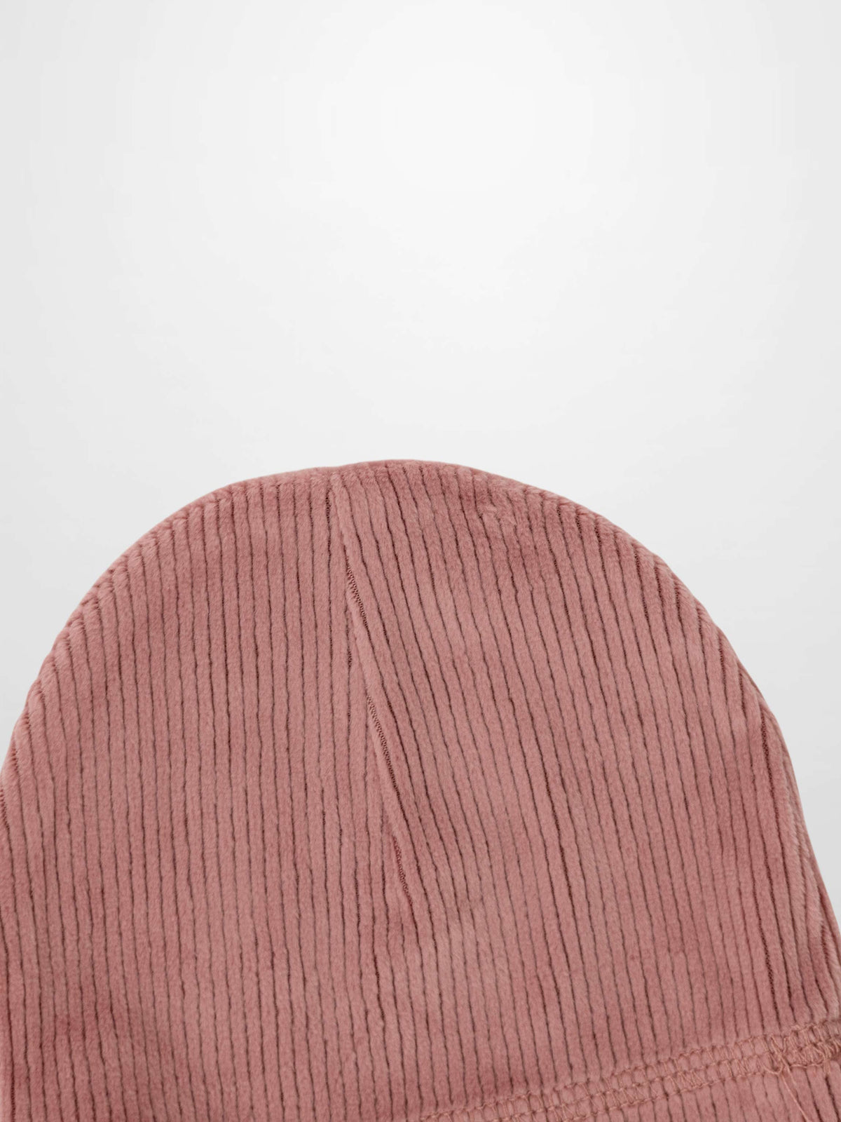 Baby bonnet hat with pink  ribbed soft fabric