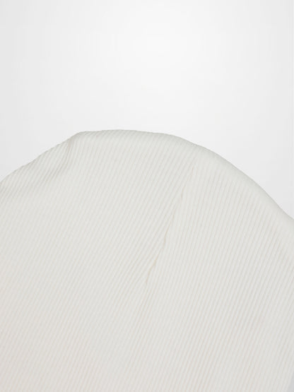 Thin Ribbed Beanie - White