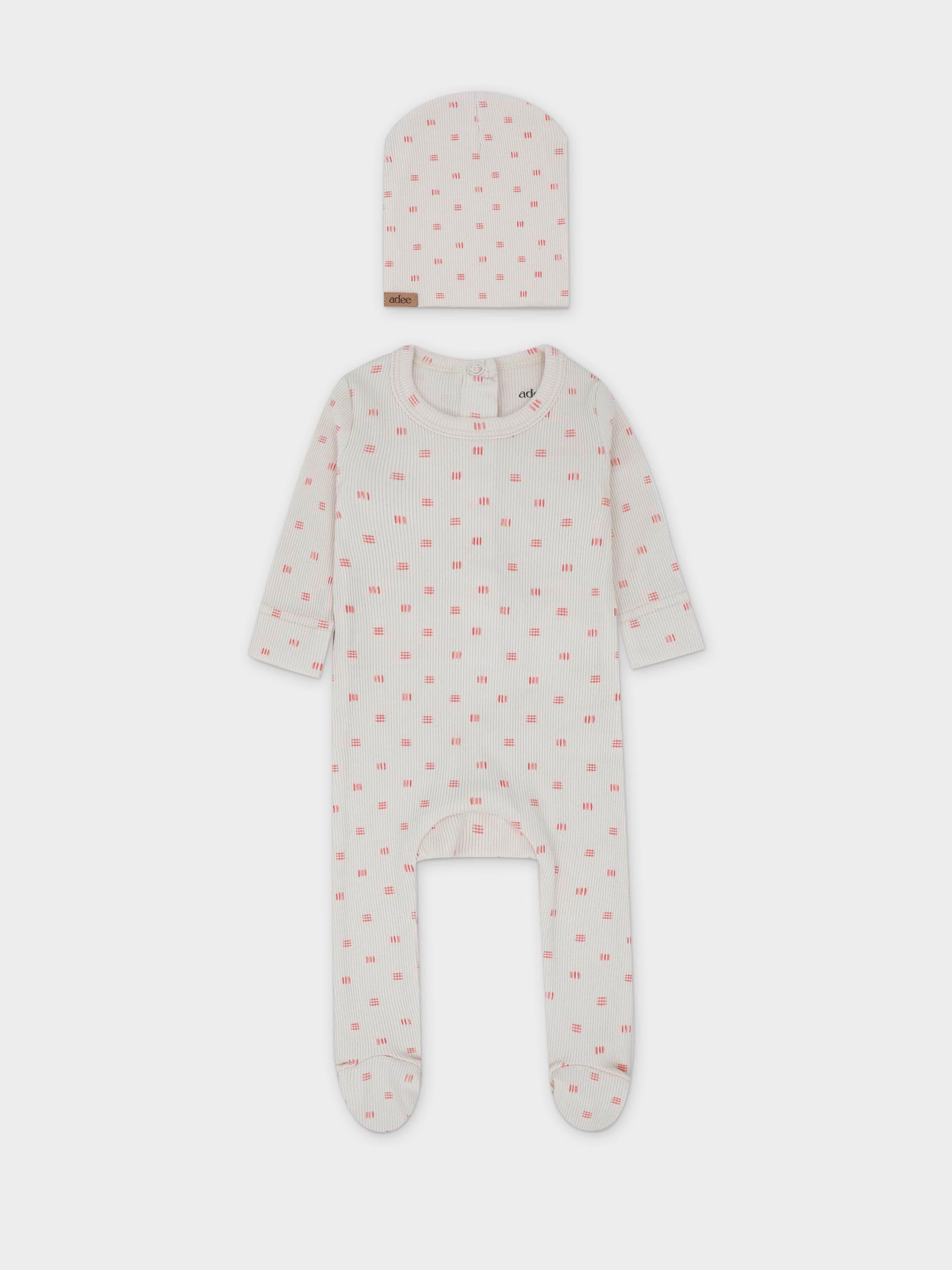 Three Line Layette Set-Pink