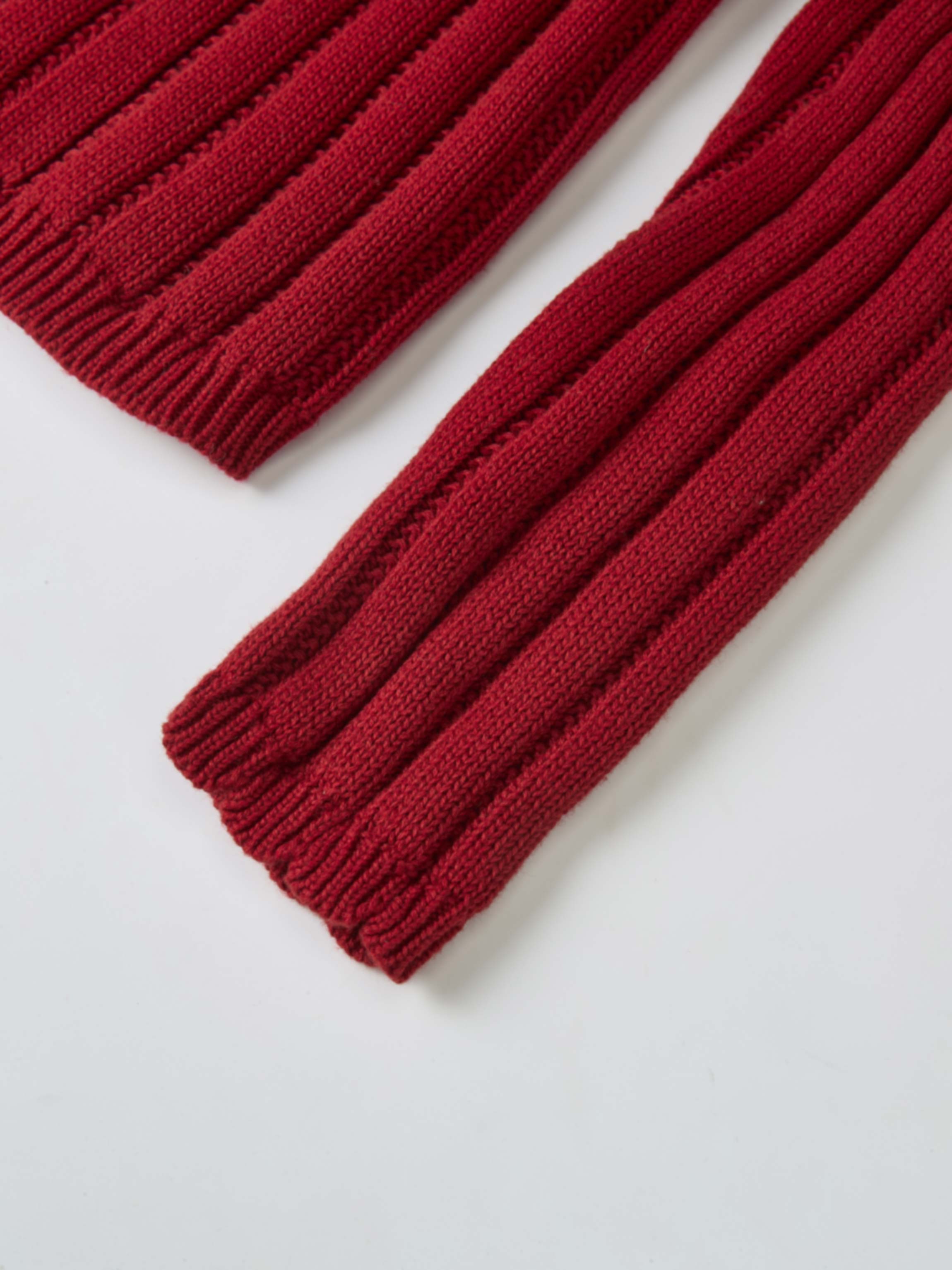 Knit Cardigan Red by Adee, girls dressy top with ribbed knit texture