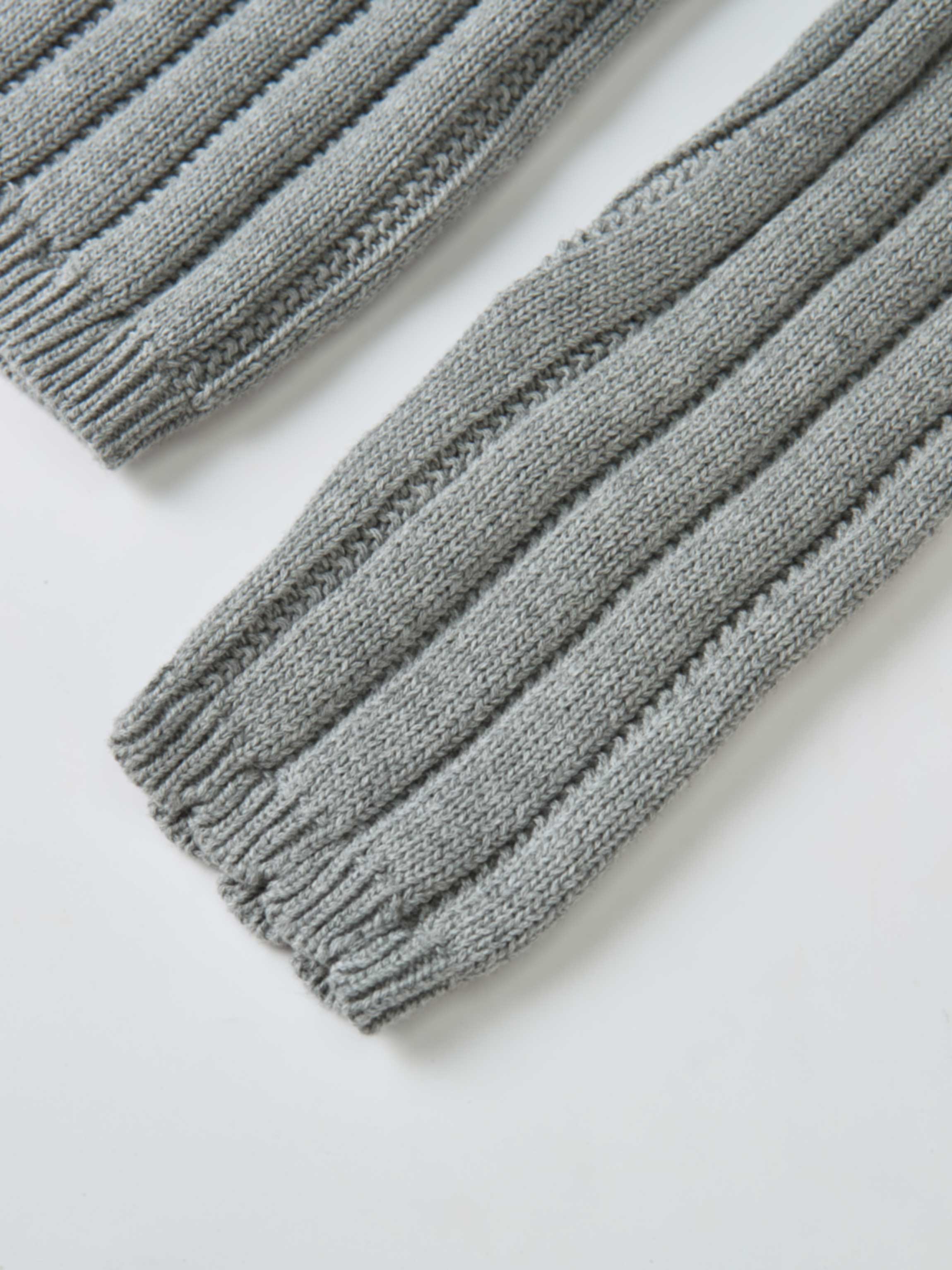 Knit Cardigan Grey by Adee; ribbed knit fabric on sleeves