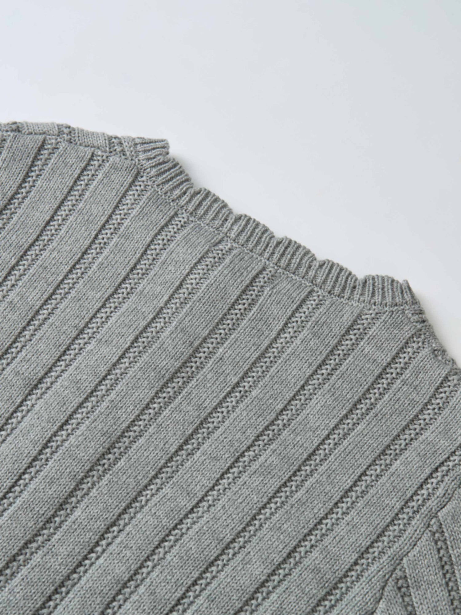 Knit cardigan for girls in grey with ribbed knit texture