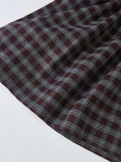 Drop Waist Plaid Skirt - Burgundy for girls by Adee, dressy plaid pattern