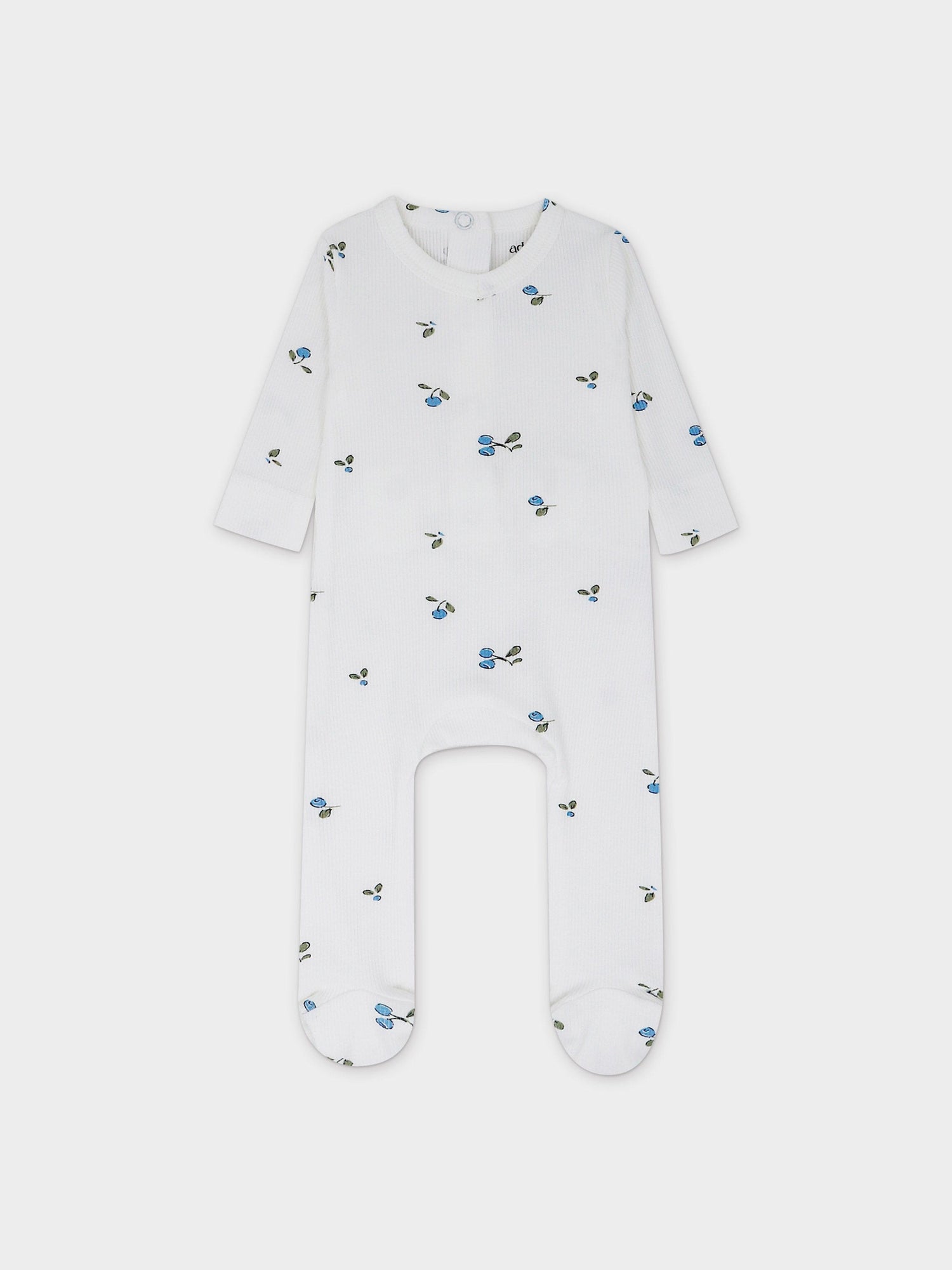 Cherry V-Neck Layette Set-Blue