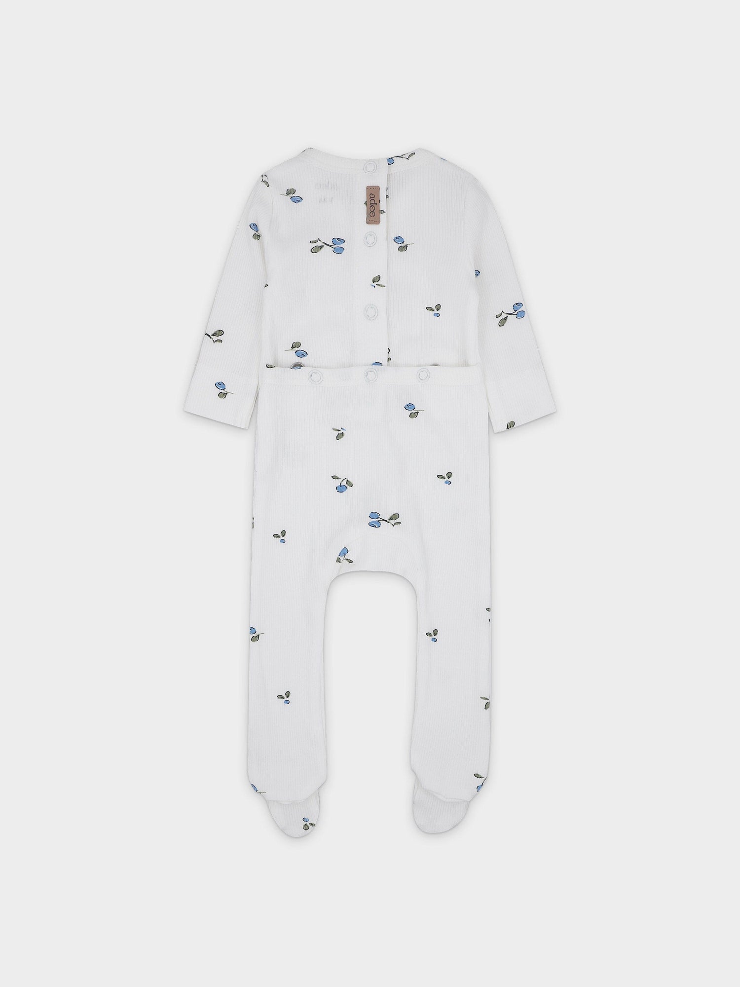 Cherry V-Neck Layette Set-Blue