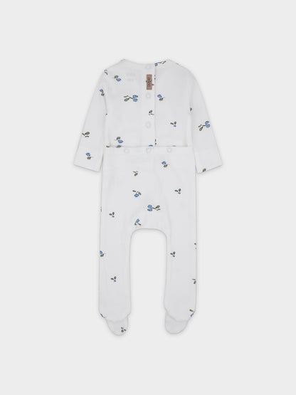 Cherry V-Neck Layette Set-Blue