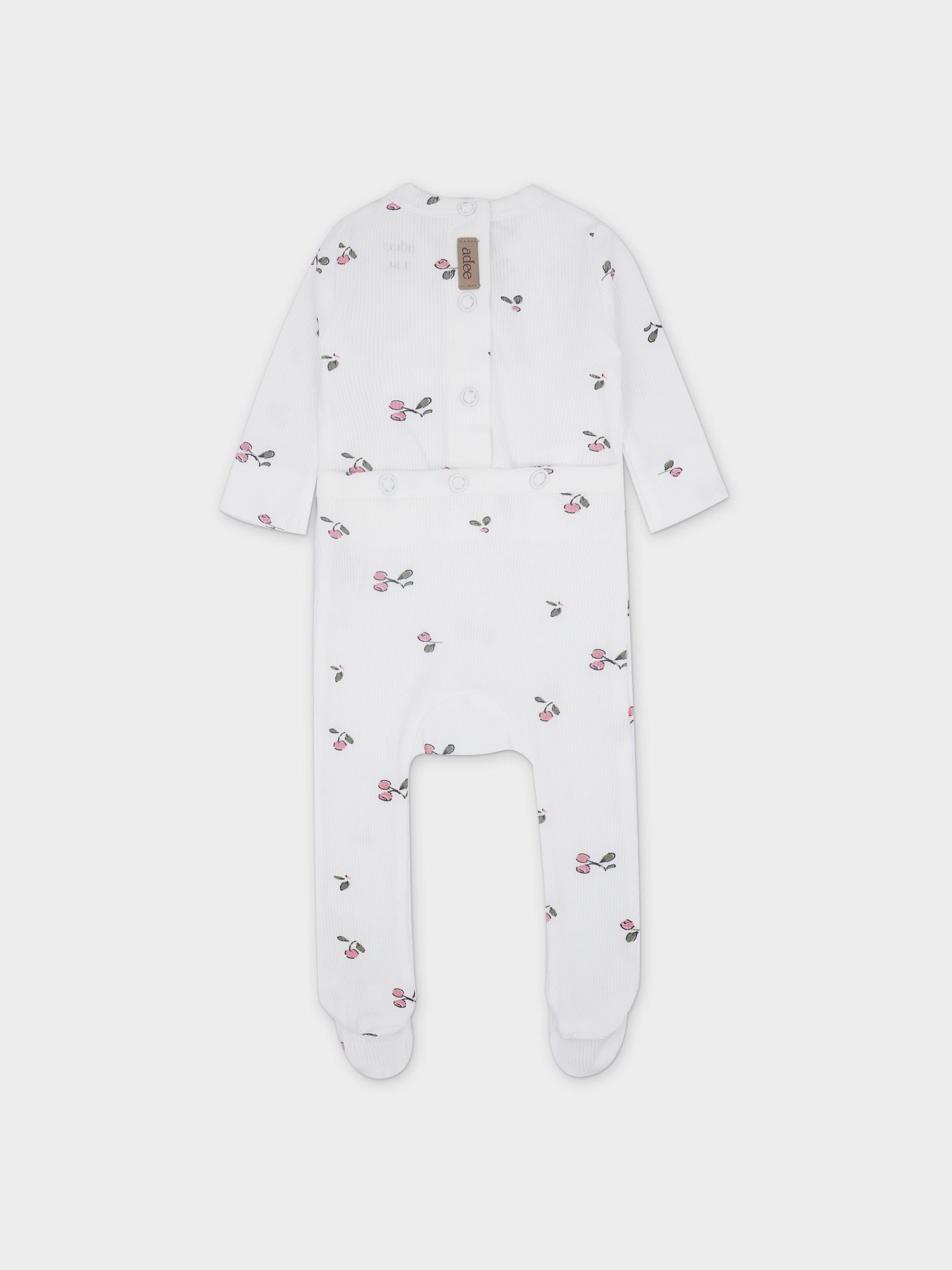 Cherry V-Neck Layette Set-Pink