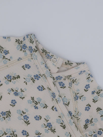 Garden Print-stretchy-Blue