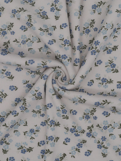 Garden Print-stretchy-Blue