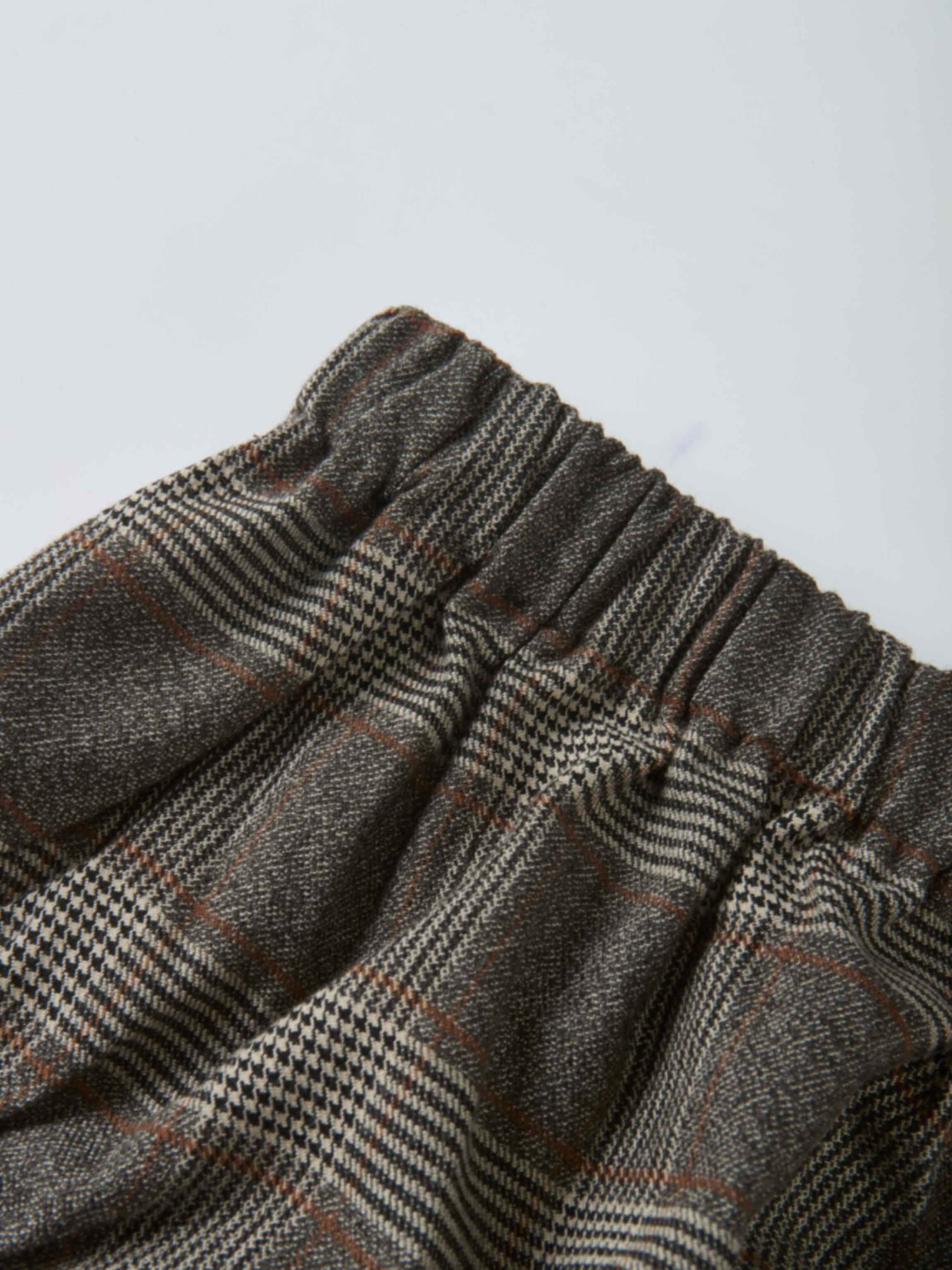 Adee Plaid Shirt and Bloomers Set in grey plaid fabric closeup