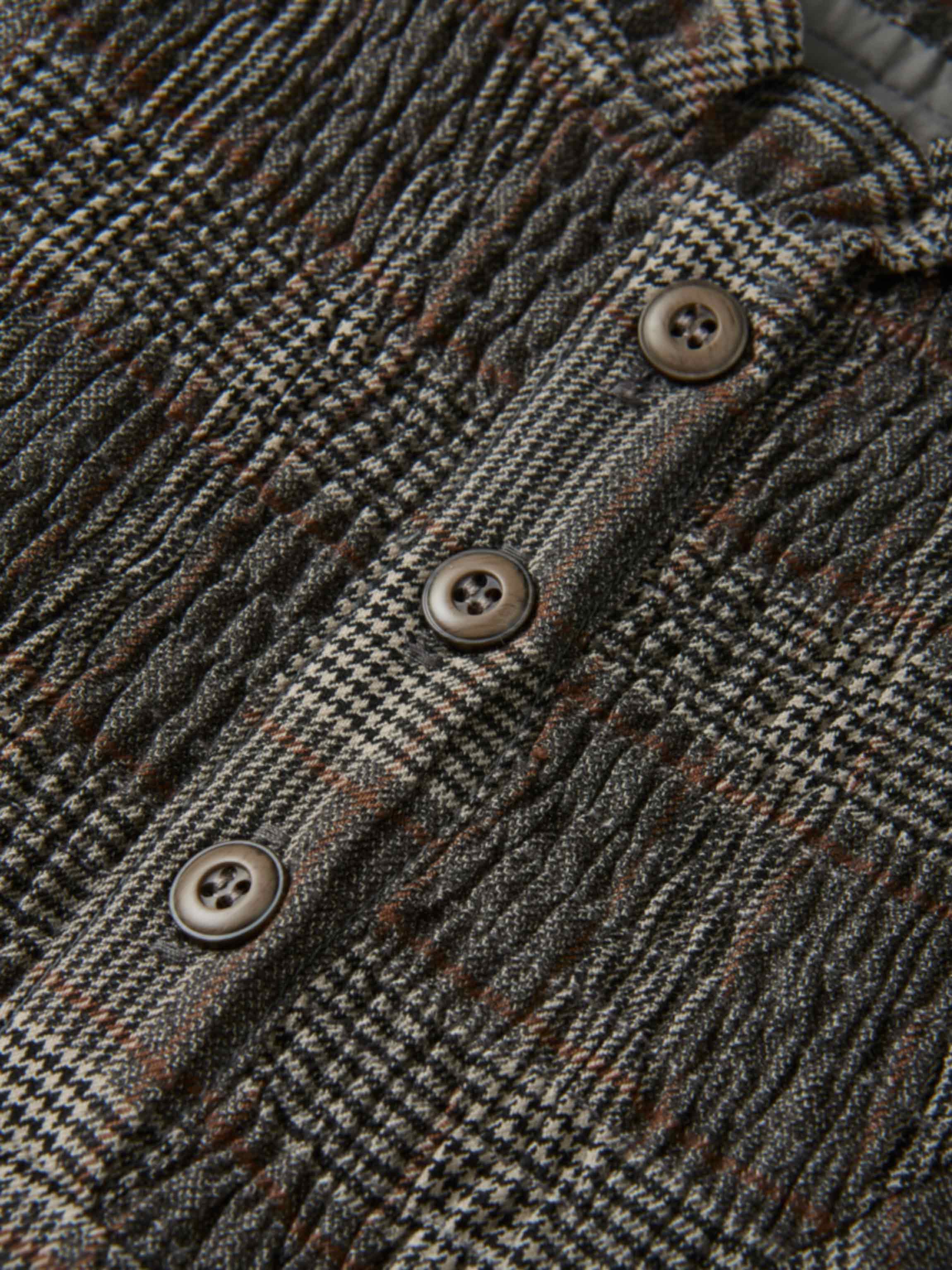 Plaid Shirt and Bloomers Set - Grey by Adee; grey plaid fabric with brown buttons