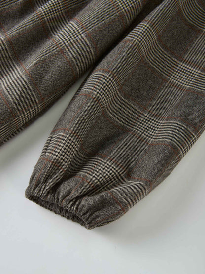 Plaid Dress - Grey by Adee; dressy girls&