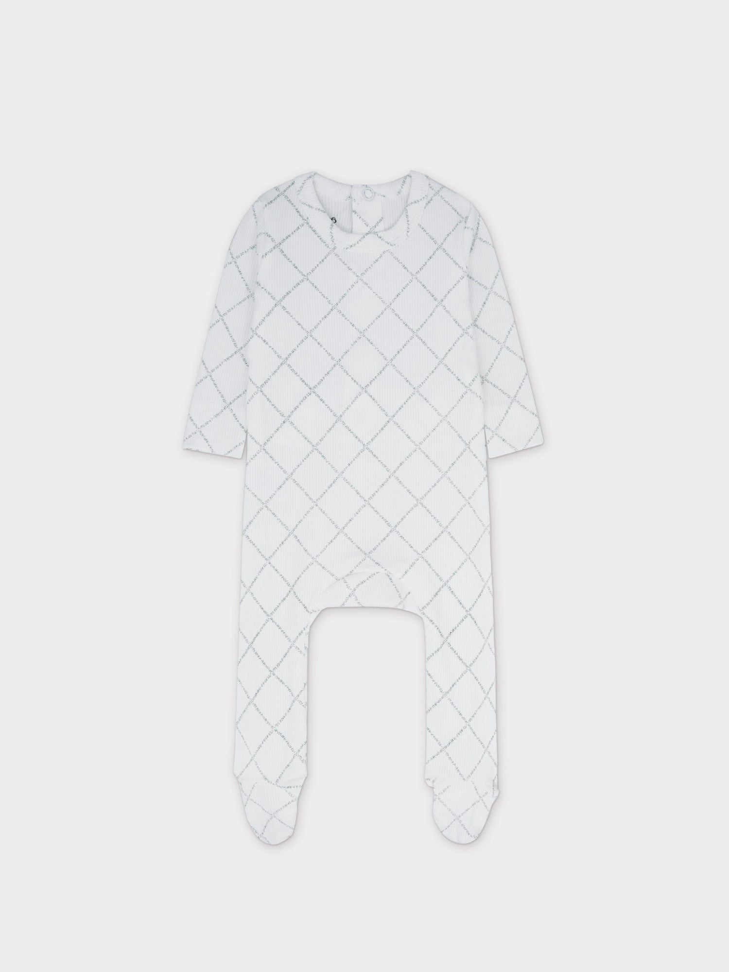 Diamond Feather Print Layette Set- Grey