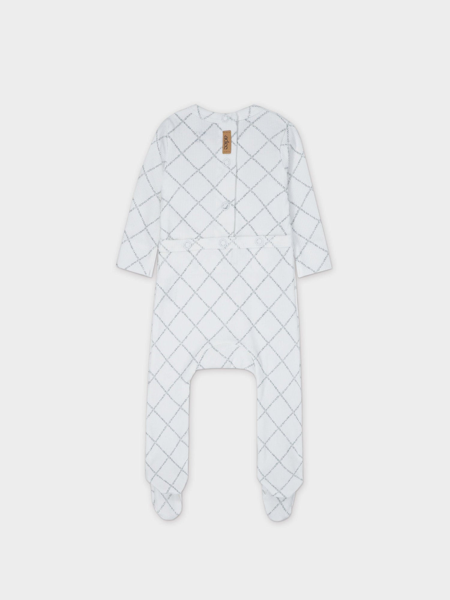 Diamond Feather Print Layette Set- Grey