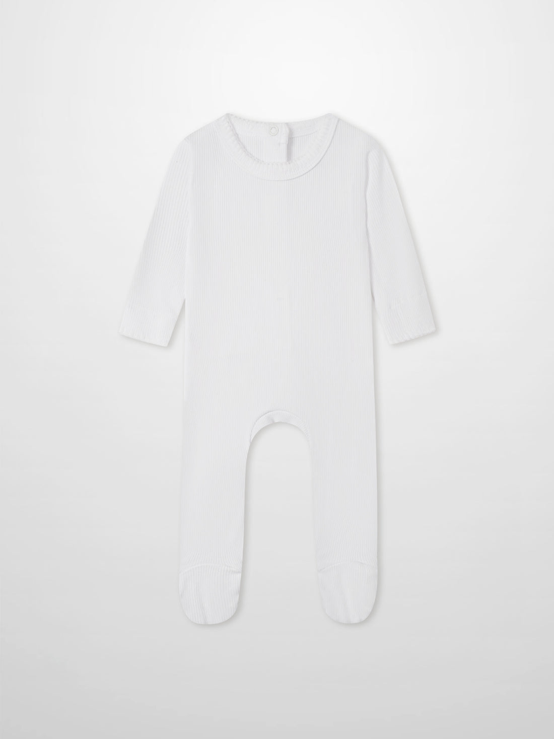 Legacy Stitch Stretchy white unisex stretchies by Adee; ribbed knit, footed design.