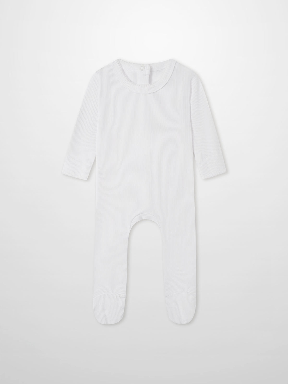 Legacy Stitch Stretchy white unisex stretchies by Adee; ribbed knit, footed design.