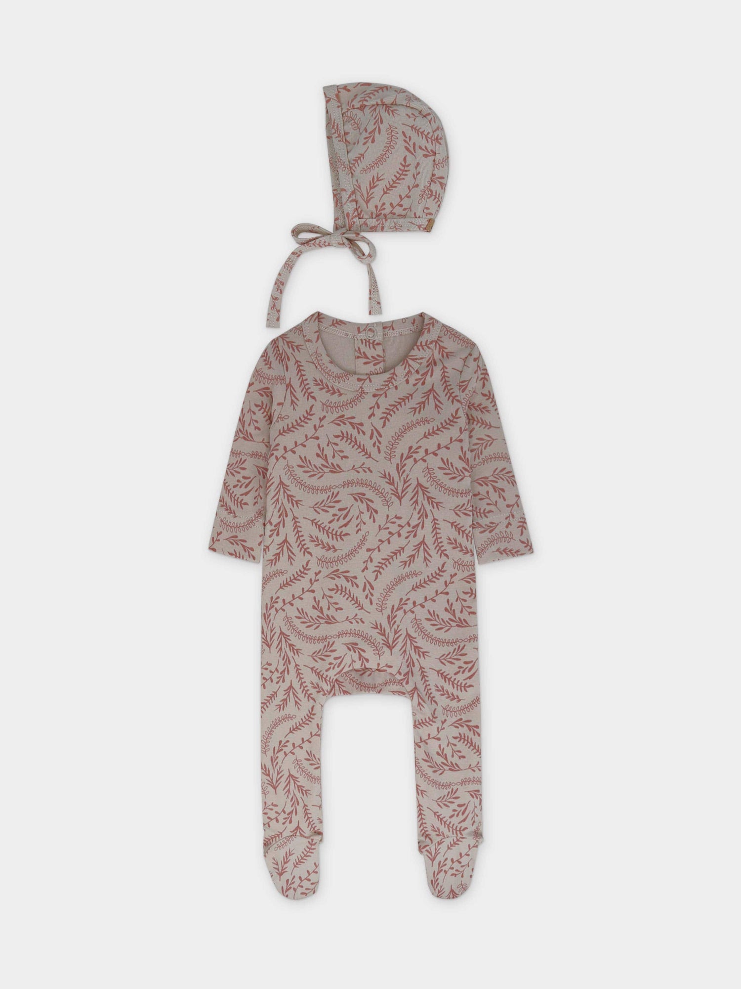 Paisley print Layette Set-Pink