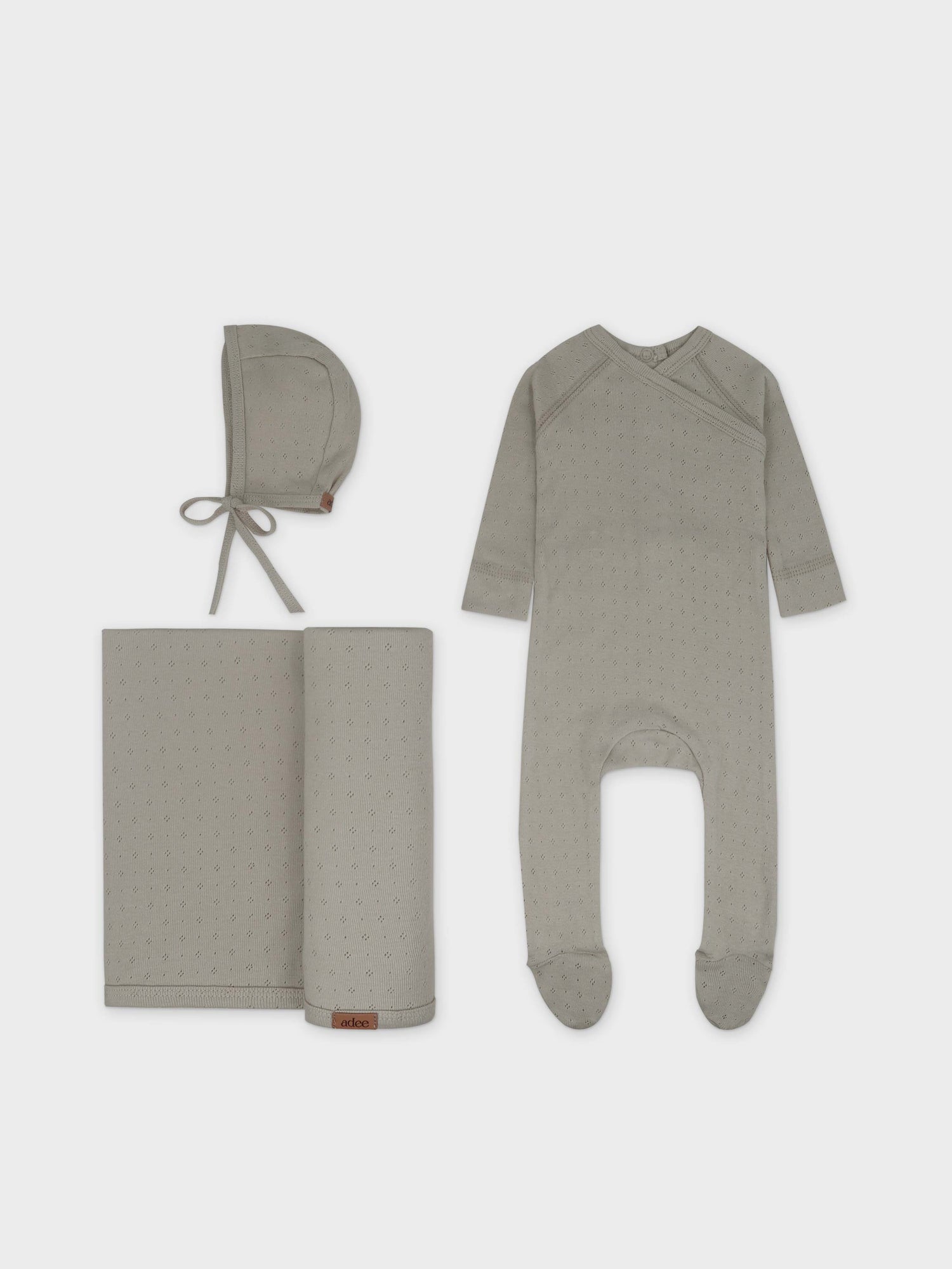 Pointelle Layette Set-Sand