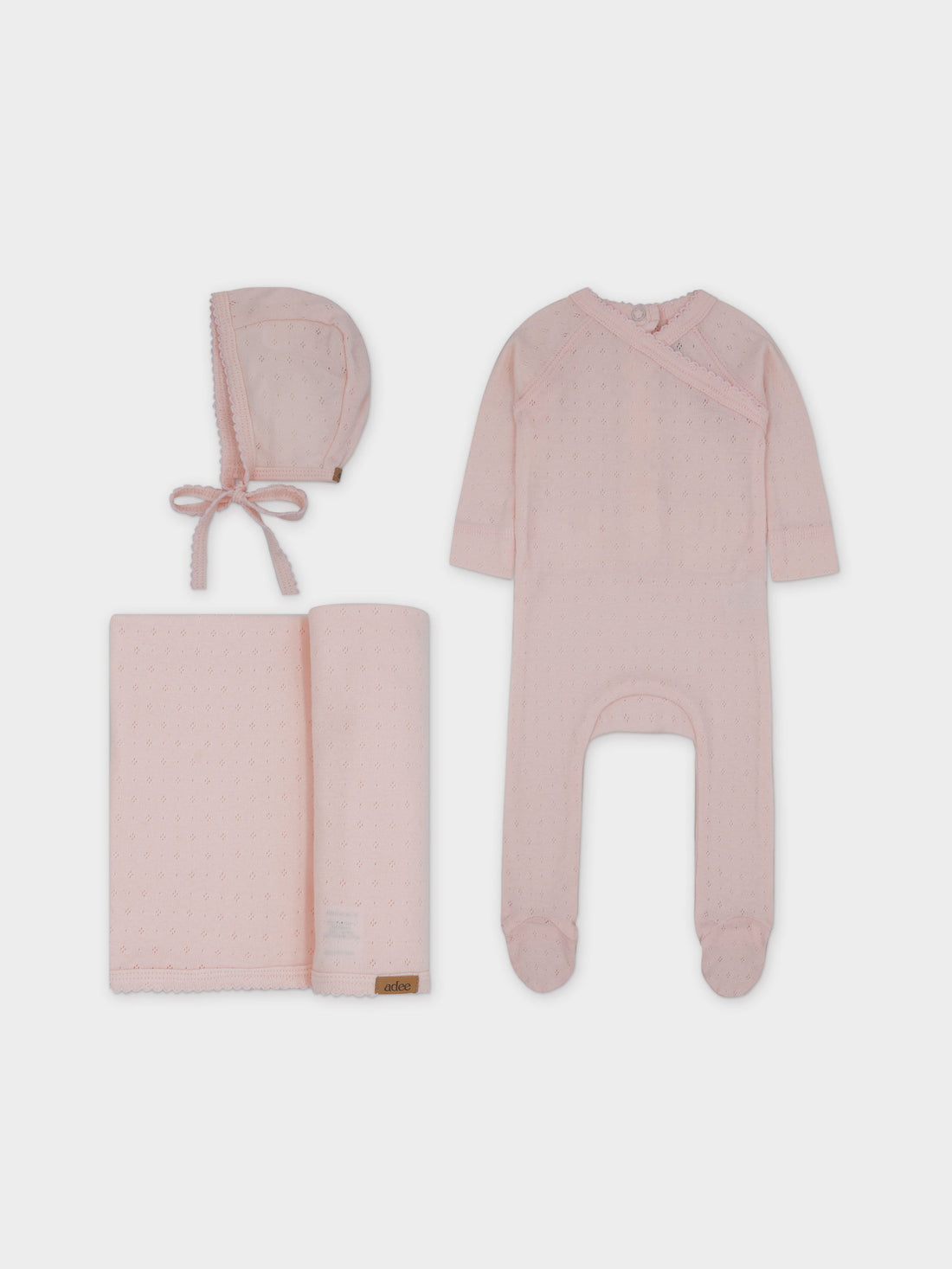 Pointelle Layette Set-Pink